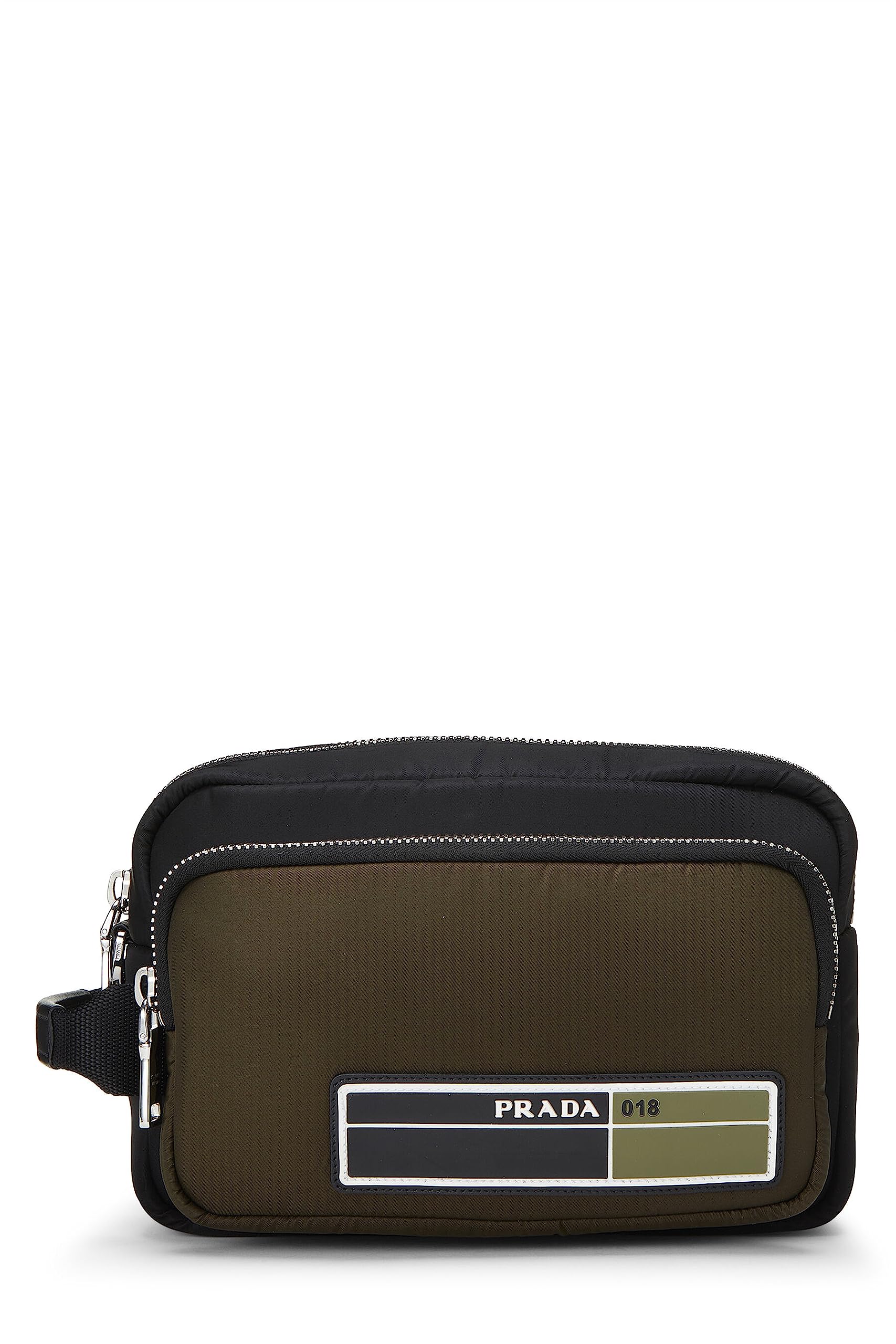 Prada, Pre-Loved Black Nylon Toiletry Pouch, Multi