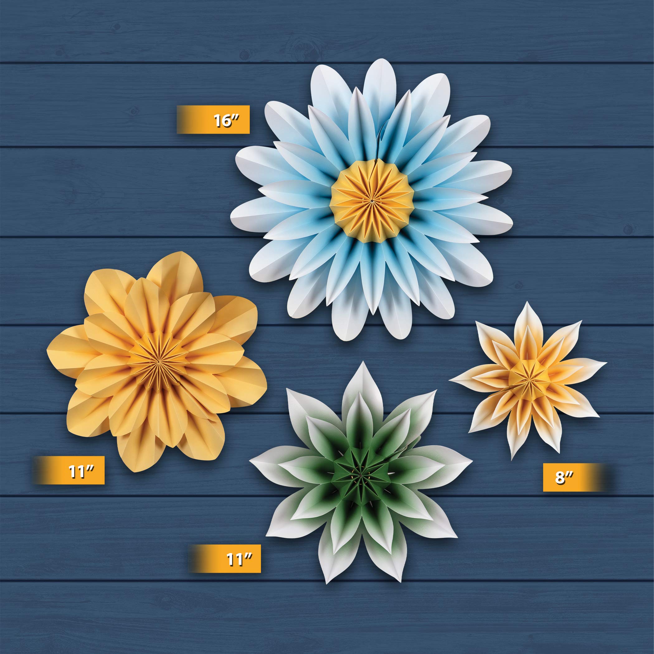 Teacher Created Resources Floral Sunshine Paper Flowers Premade Decorations for Party Photo Backdrops, Classrooms Walls, Showers and Birthday Celebrations (TCR8546)