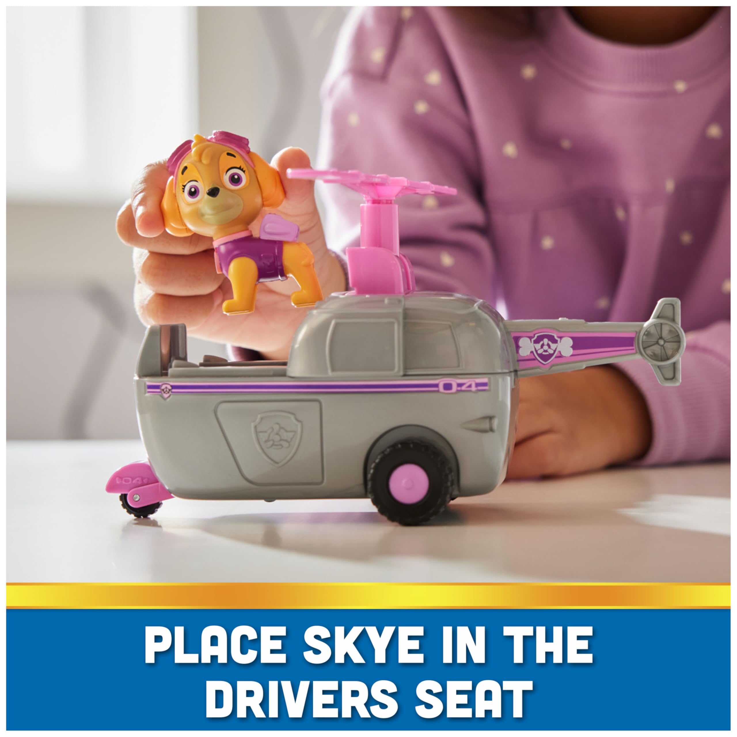 Paw Patrol, Skye’s Helicopter, Toy Vehicle with Collectible Action Figure, Sustainably Minded Kids Toys for Boys & Girls Ages 3 and Up