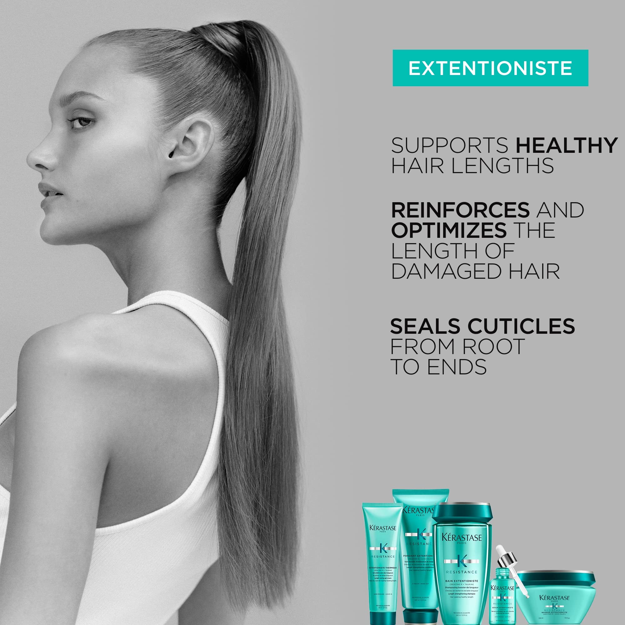KÉRASTASE Resistance Fondant Extentioniste Conditioner, Strengthening and Smoothing Conditioner, Easily Detangles and Seals Split Ends with Amino Acids and Ceramides for Damaged Hair, 6.8 Fl Oz