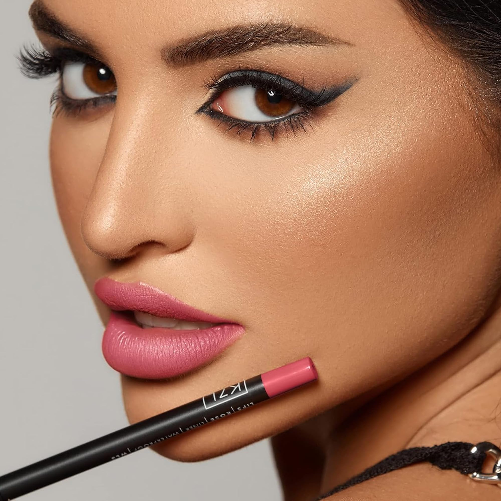 K7L Nude Pink Matte Lipstick and Pink Lip Liner - Waterproof and Smudgeproof