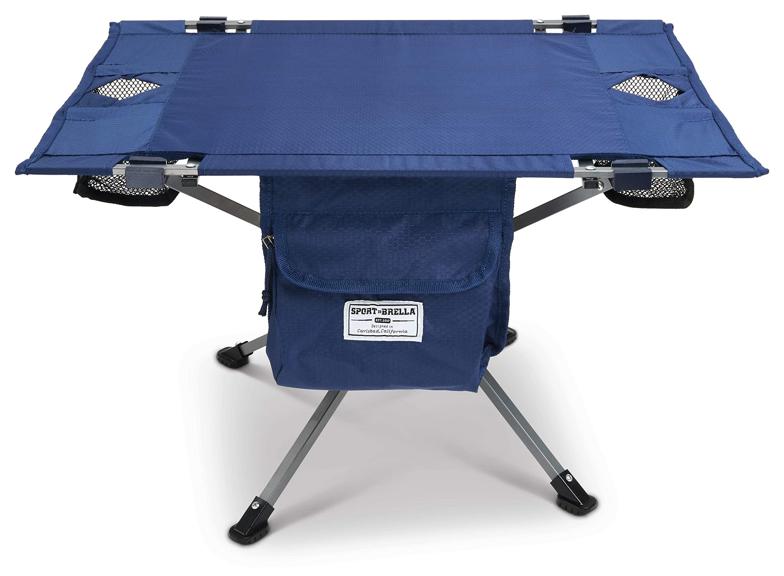 Sport-Brella SunSoul Portable Folding Table for Outdoor Camping, Picnics, Tailgates, and Beach Navy