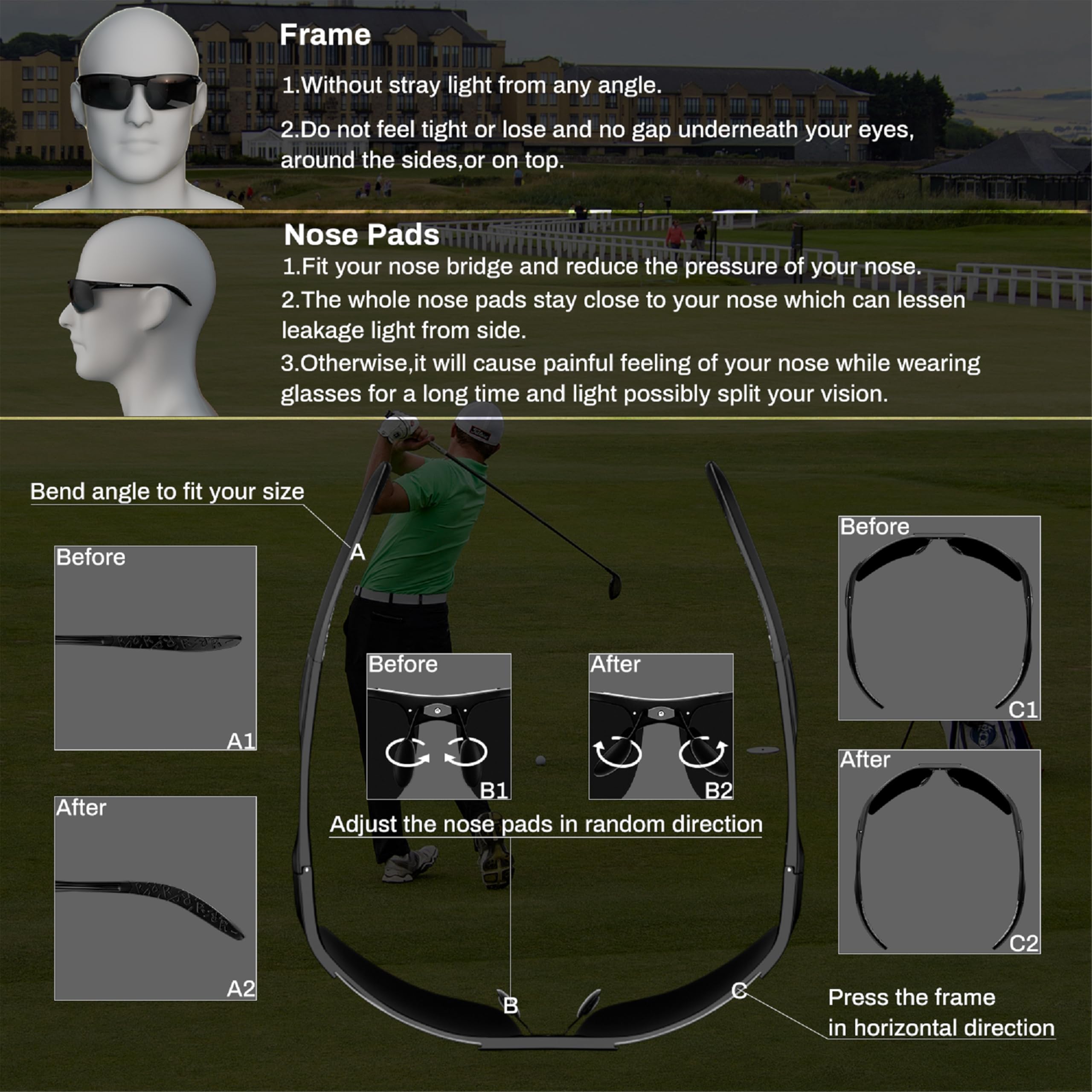 ROCKNIGHT Driving Polarized Sunglasses Men UV Protection HD Golf Fishing Sports