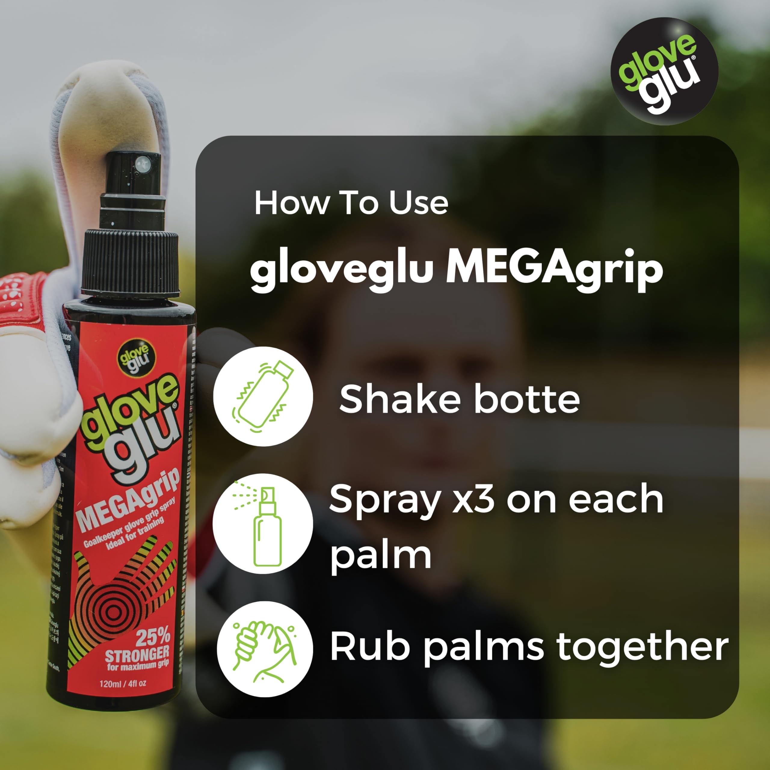 gloveglu MEGAgrip Goalkeeper Glove Grip Spray (120ml (4fl oz))