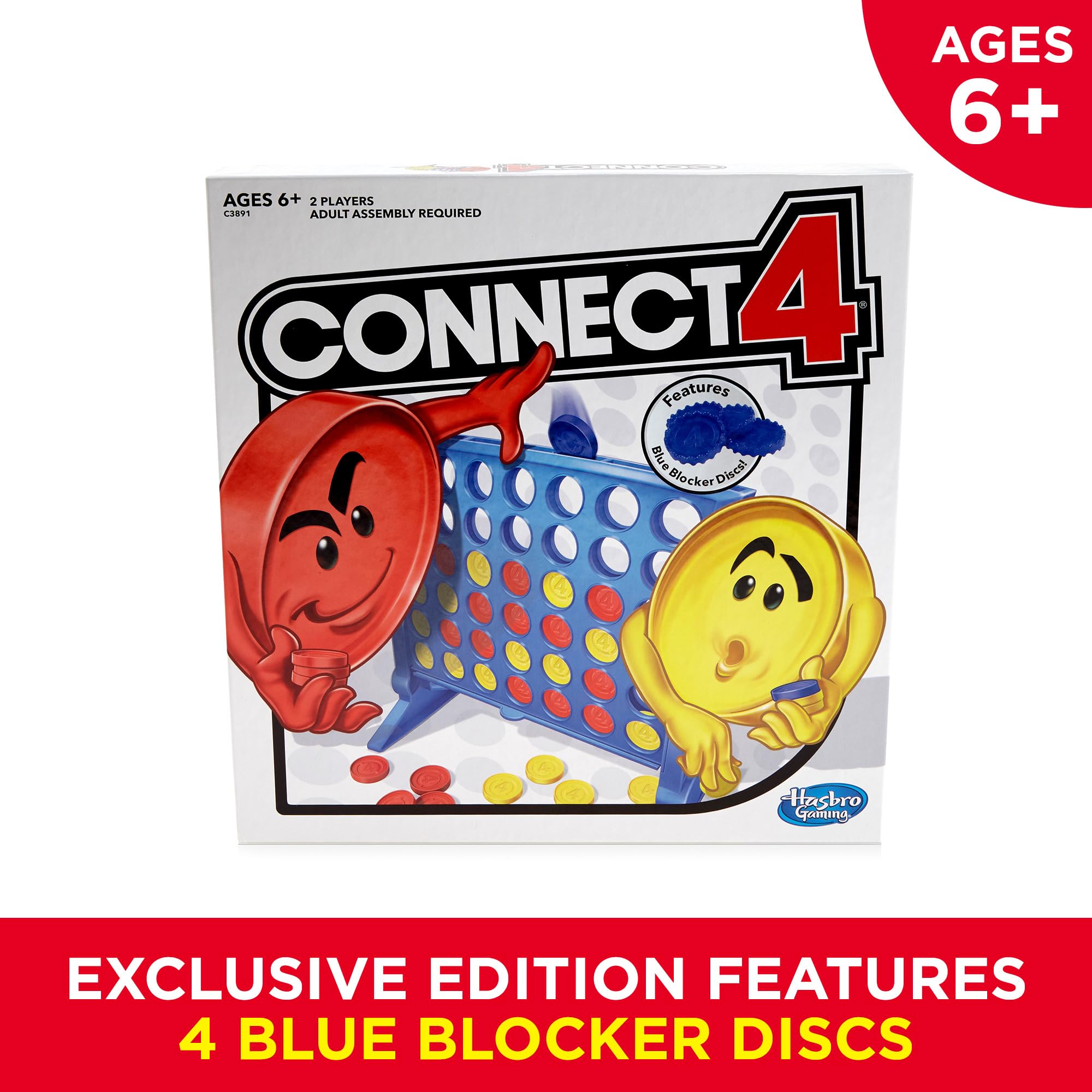 Hasbro Gaming Connect 4 Strategy Board Game for Kids | 2 Players for Boys & Girls | Ages 6+ (Amazon Exclusive)