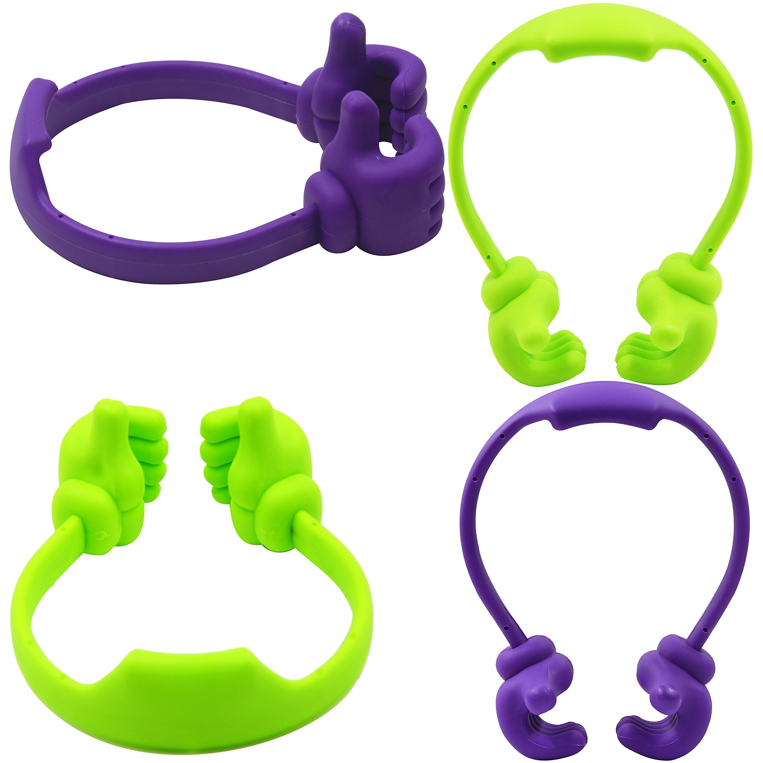 Honsky Thumbs-up Phone Stand for Tablets, E-Readers and Smart Phones - 2 Pack - Green, Purple