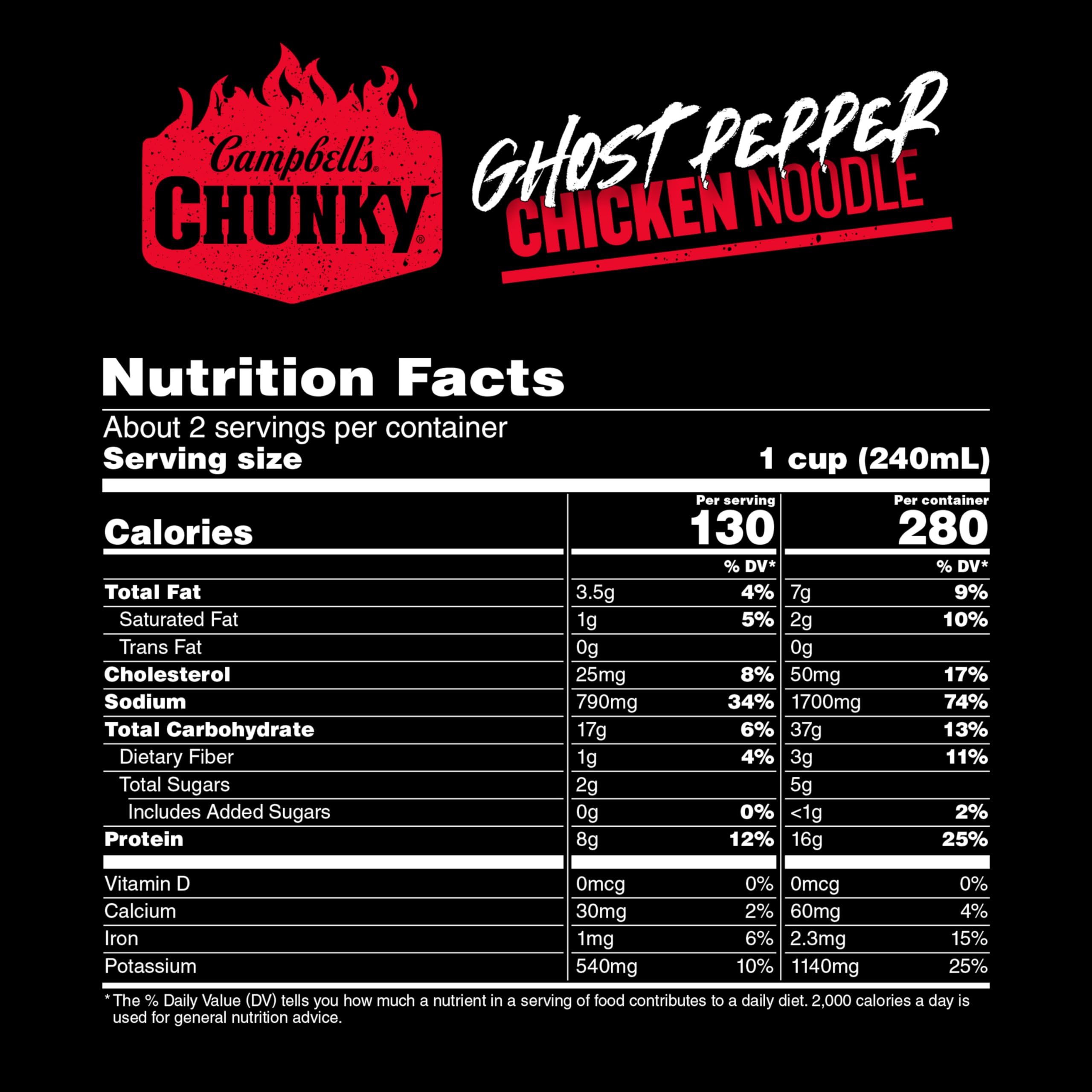 Campbell’s Chunky Soup, Ghost Pepper Chicken Noodle Soup, 18.6 oz Can