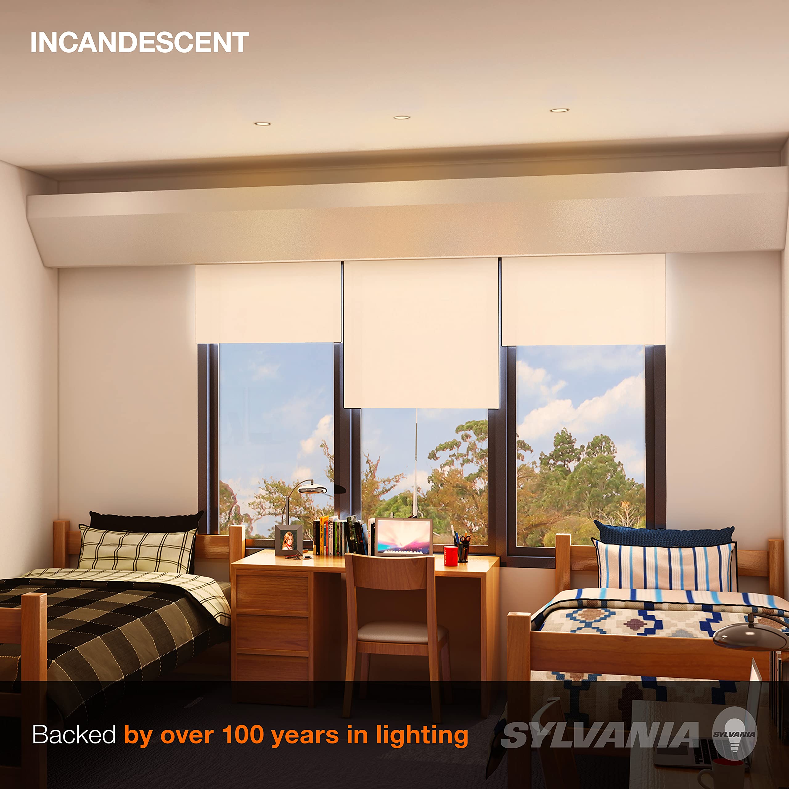 LEDVANCE SYLVANIA Incandescent Flood Light Bulbs, R20 45W, 295 Lumens, 2,000 Hours, Value Pack - 6 Pack (40808) Warm White