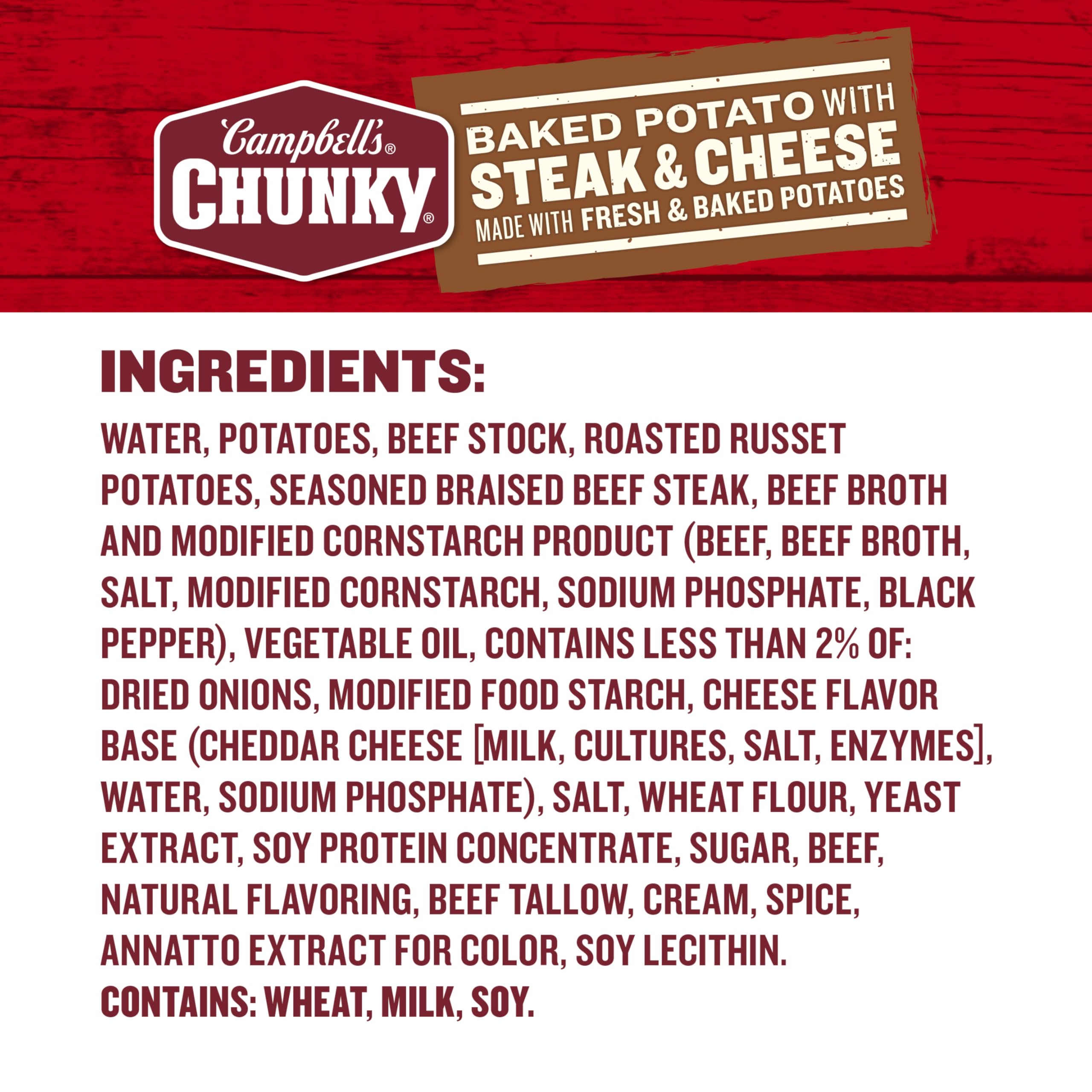 Campbell's Chunky Baked Potato with Steak and Cheese Soup, 18.8 oz. Can