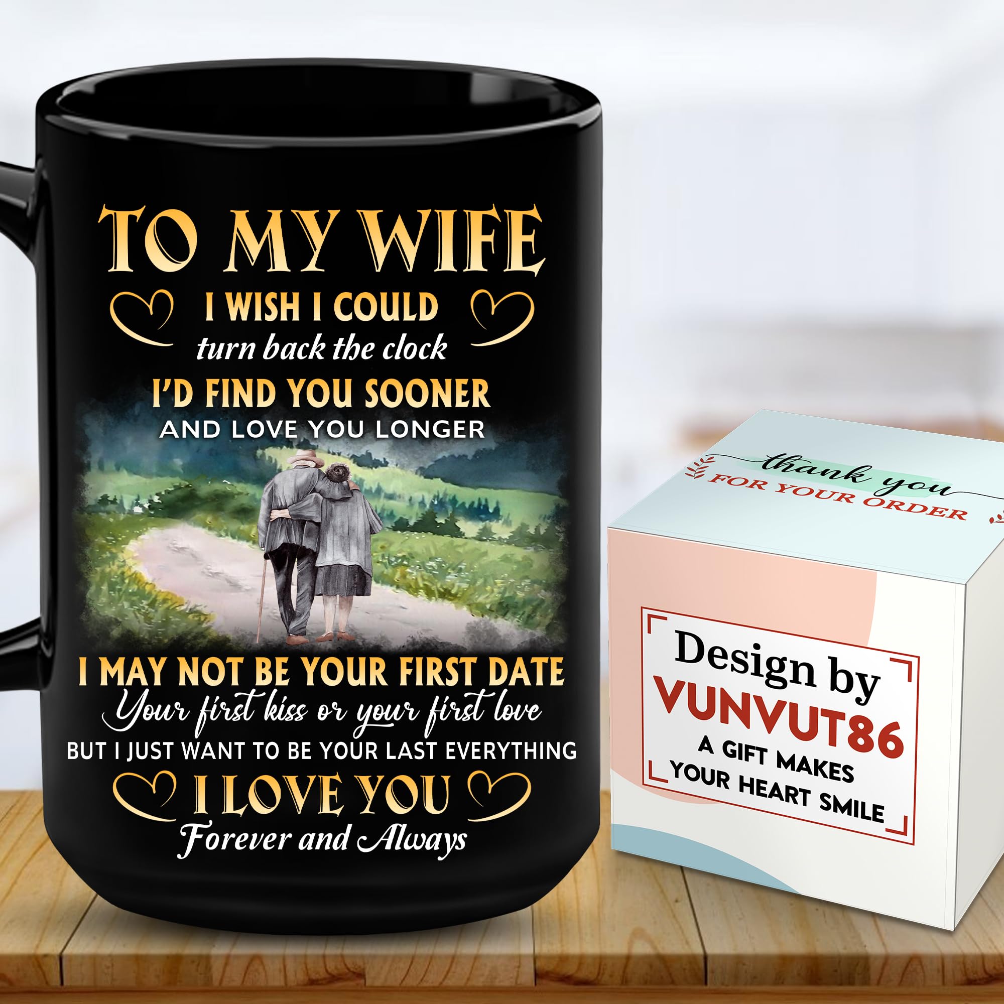 VUNVUT86 Christmas Gift For Wife - Wife Gifts - Valentine Day Gifts For Wife - To My Wife Mug 15OZ - Mothers Day, Anniversary, Birthday Gifts For Wifey, Bride, Fiancee, Mom, Mrs, Her, Women