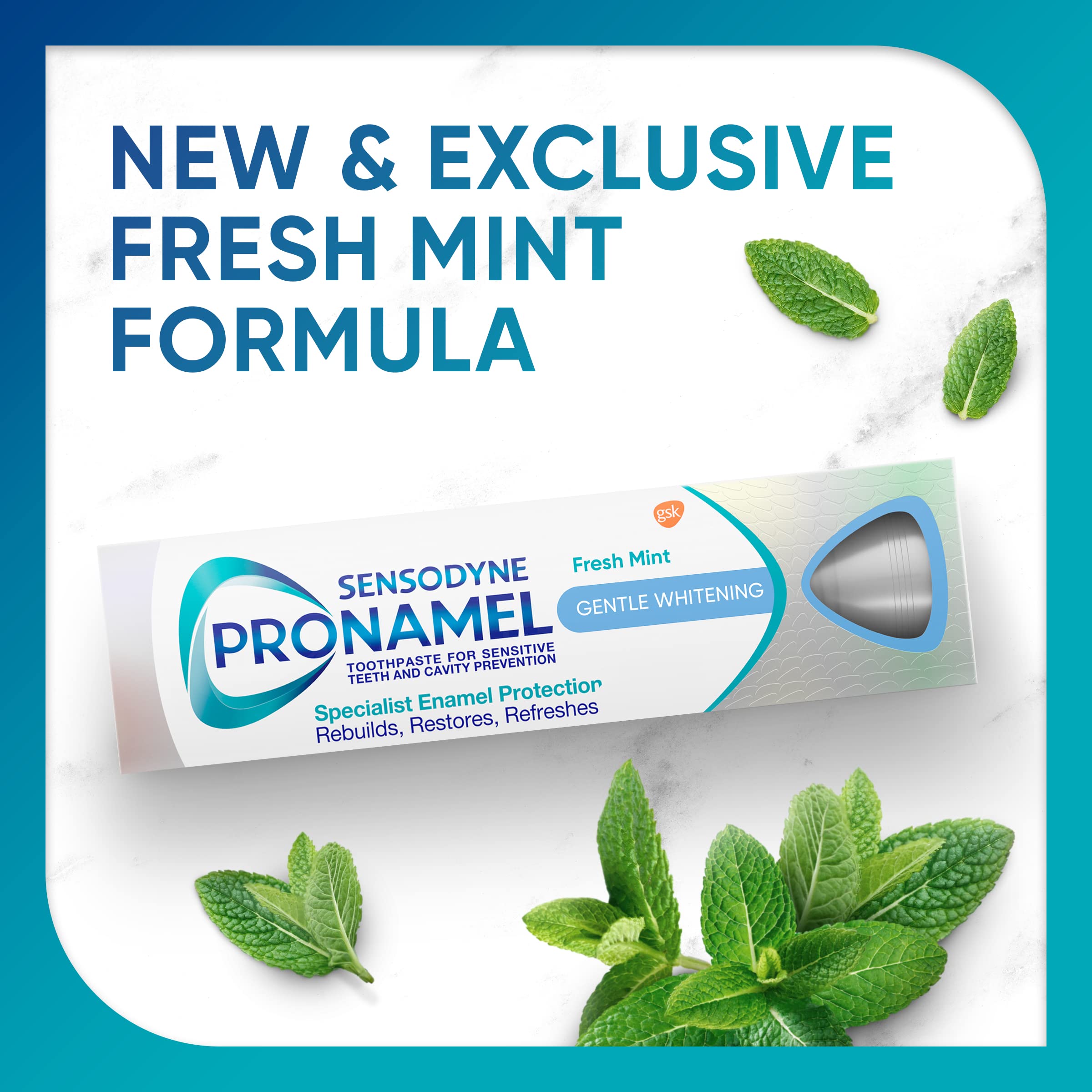 Sensodyne Pronamel Gentle Teeth Whitening Enamel Toothpaste for Sensitive Teeth, to Reharden and Strengthen Enamel, Amazon Exclusive, Fresh Mint - 4 Ounces (Pack of 3)