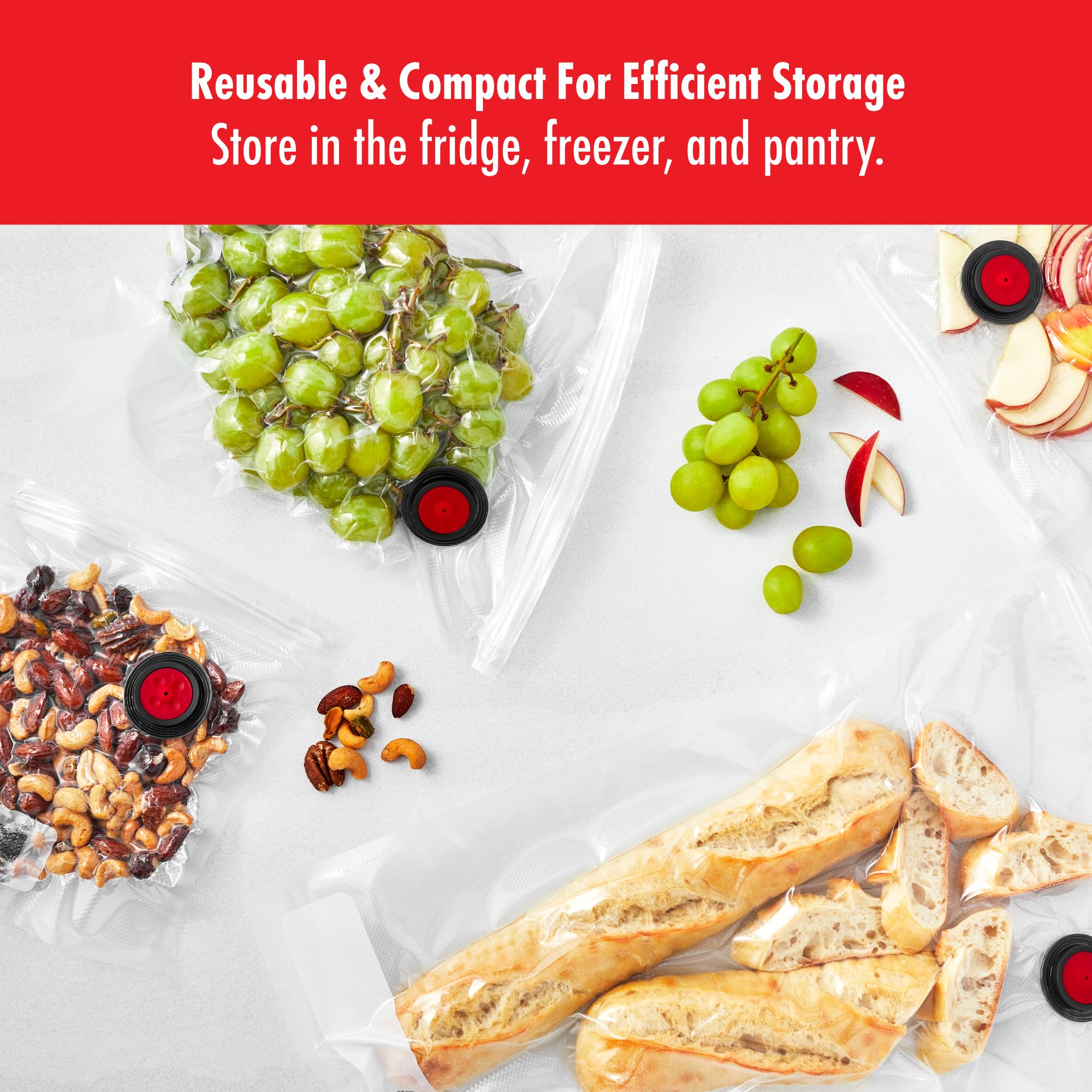 ZWILLING Fresh & Save 30-pc Assorted Sizes Vacuum Sealer Bags, Reusable Sous Vide Bags