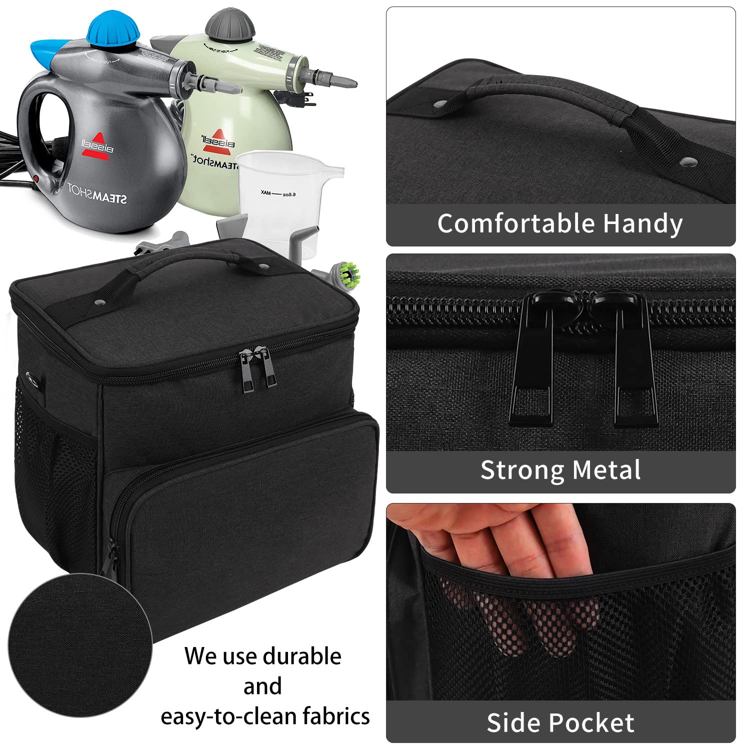 LOTCAIN Carry Bag Compatible with Bissell SteamShot Hard Surface Steam Cleaner 39N7V/39N7A,Steam Cleaner Storage Bag（Bag Only）