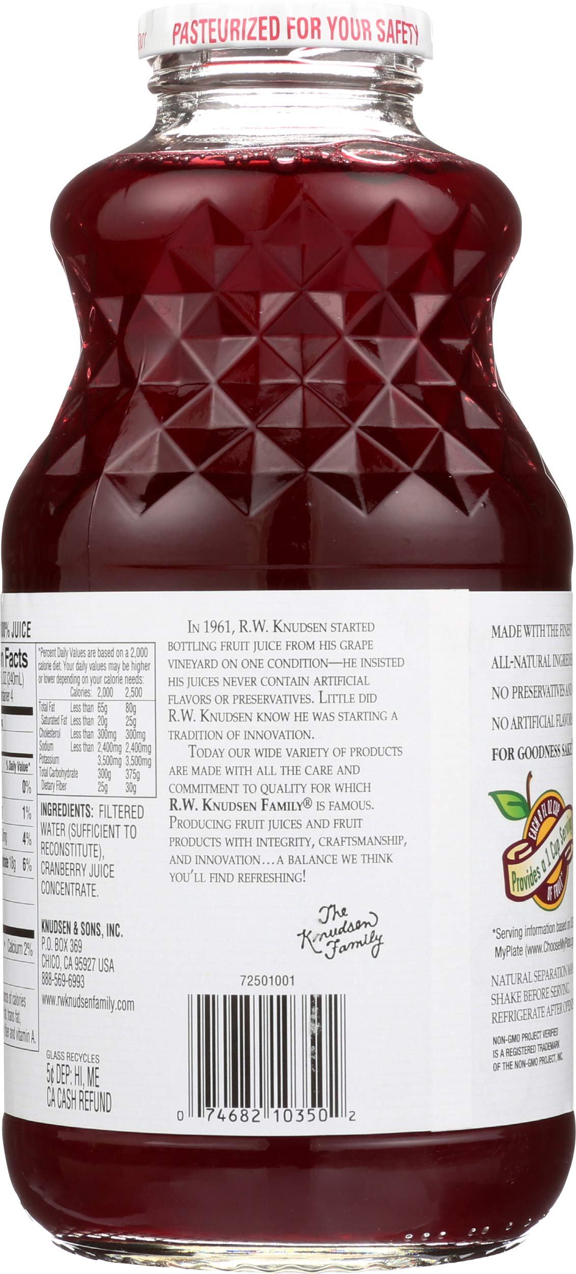 RW KNUDSEN Just Cranberry Juice, 32 FZ