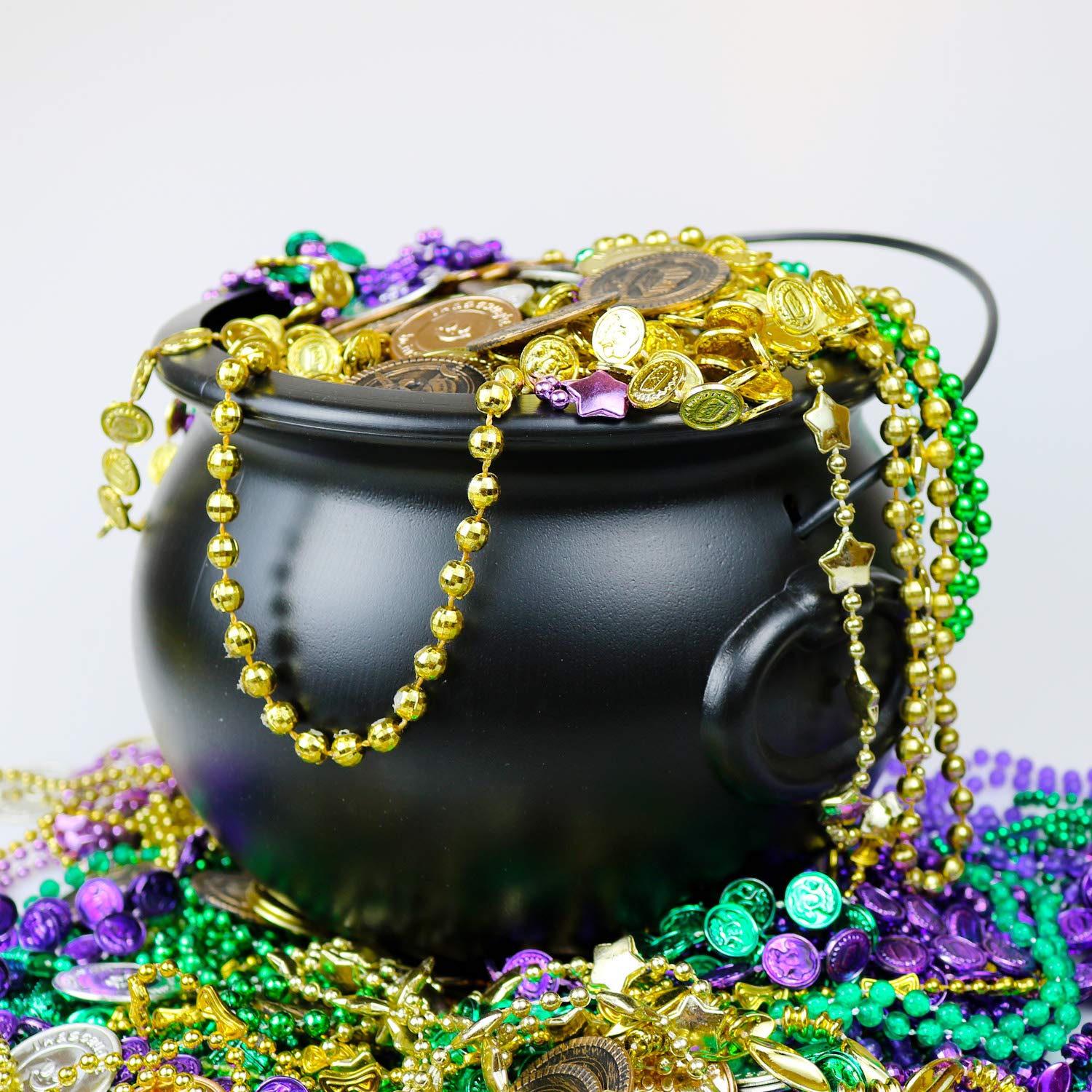 GiftExpress 8" Black Cauldron Kettle, St Patrick's Cauldron Pot of Gold, Cauldron Halloween Decor