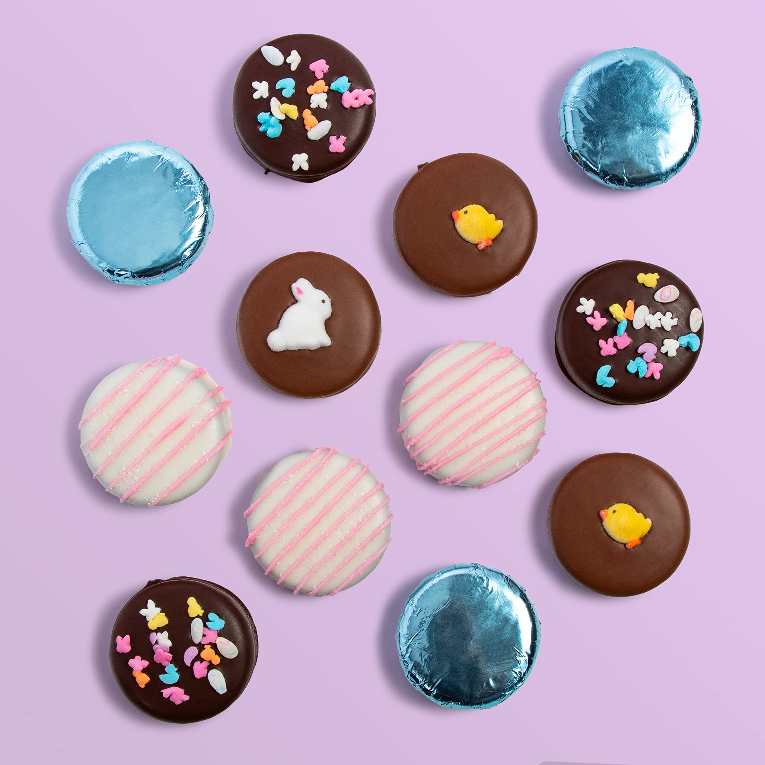 Happy Easter Chocolatey Covered Sandwich Cookies by Love Berries