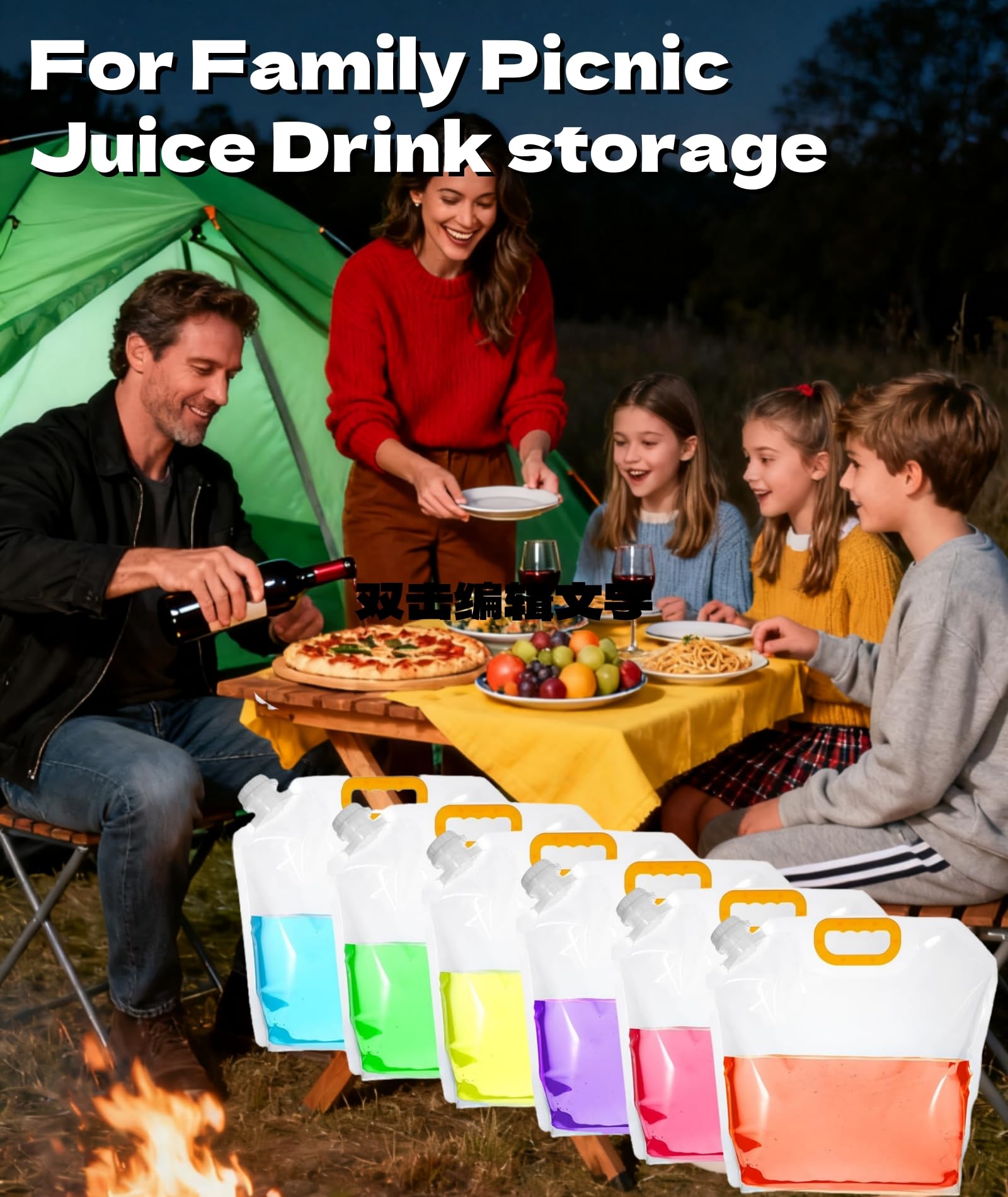 16 Pack 1.3 Gallon Collapsible Water Storage Bag Water Container Emergency Jug Plastic Storage Pouch Freezable Carrier Tank Foldable Bottle for Outdoor Sport Camping Hiking