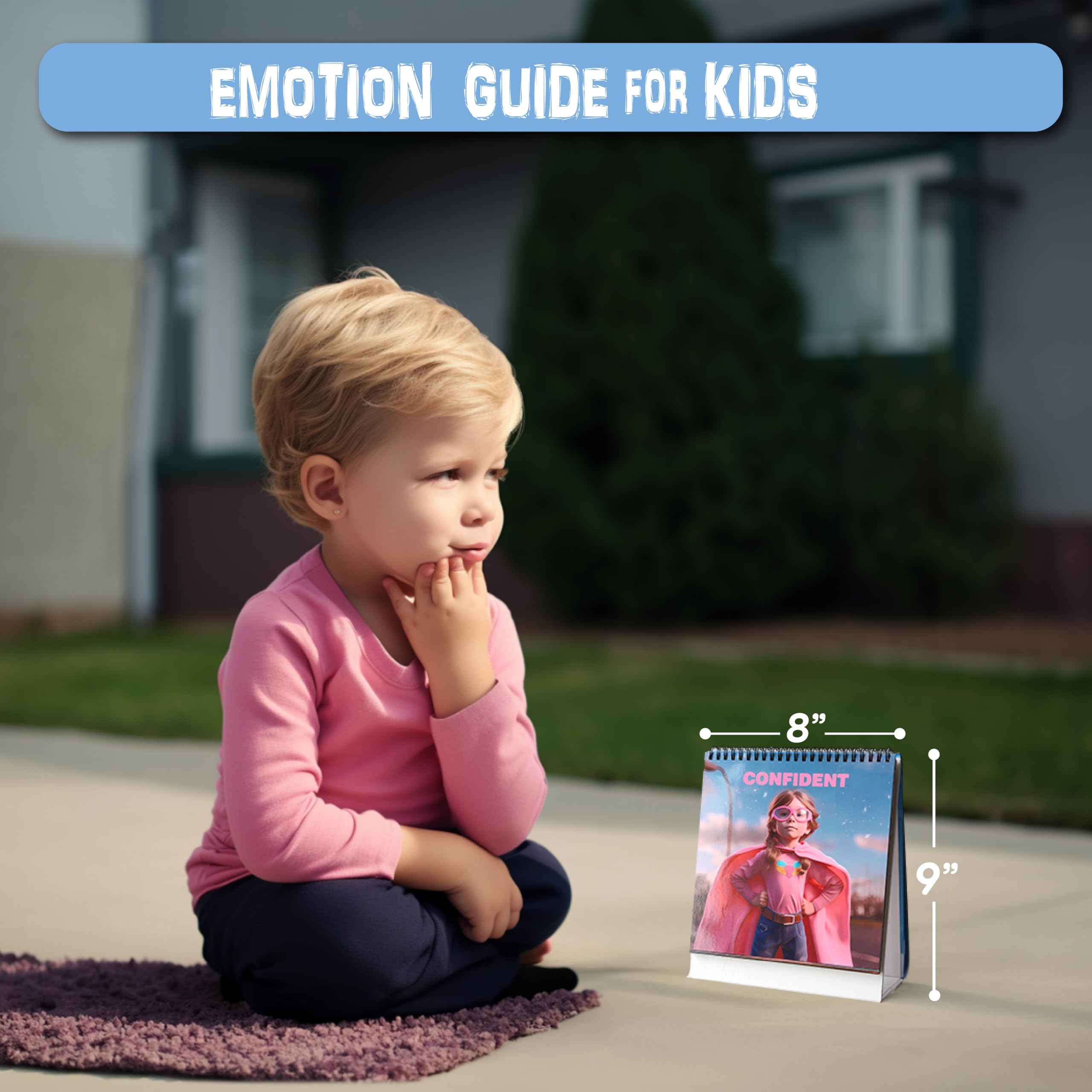 20 Typical Emotions Moods and 36 Family School Sceniros Coping Skills Emotional Intelligence Training Colorful Flipbook Chart Perfect for ADHD, Autism, and Therapists, Calm Down Corner(9" X 8")