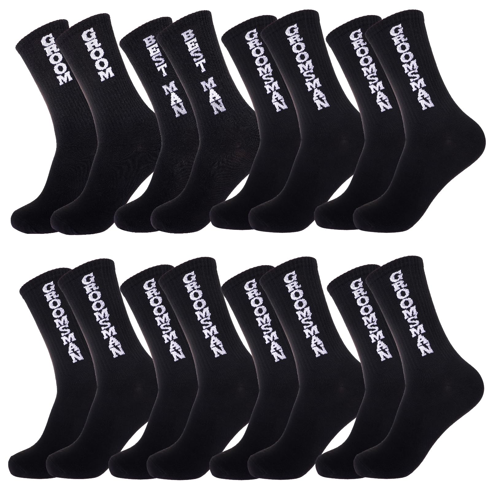 ZXGXLAW 8 Pair Groom Groomsmen Gifts For Men Wedding Gifts Novelty Socks Funny Proposal Gifts Bestman