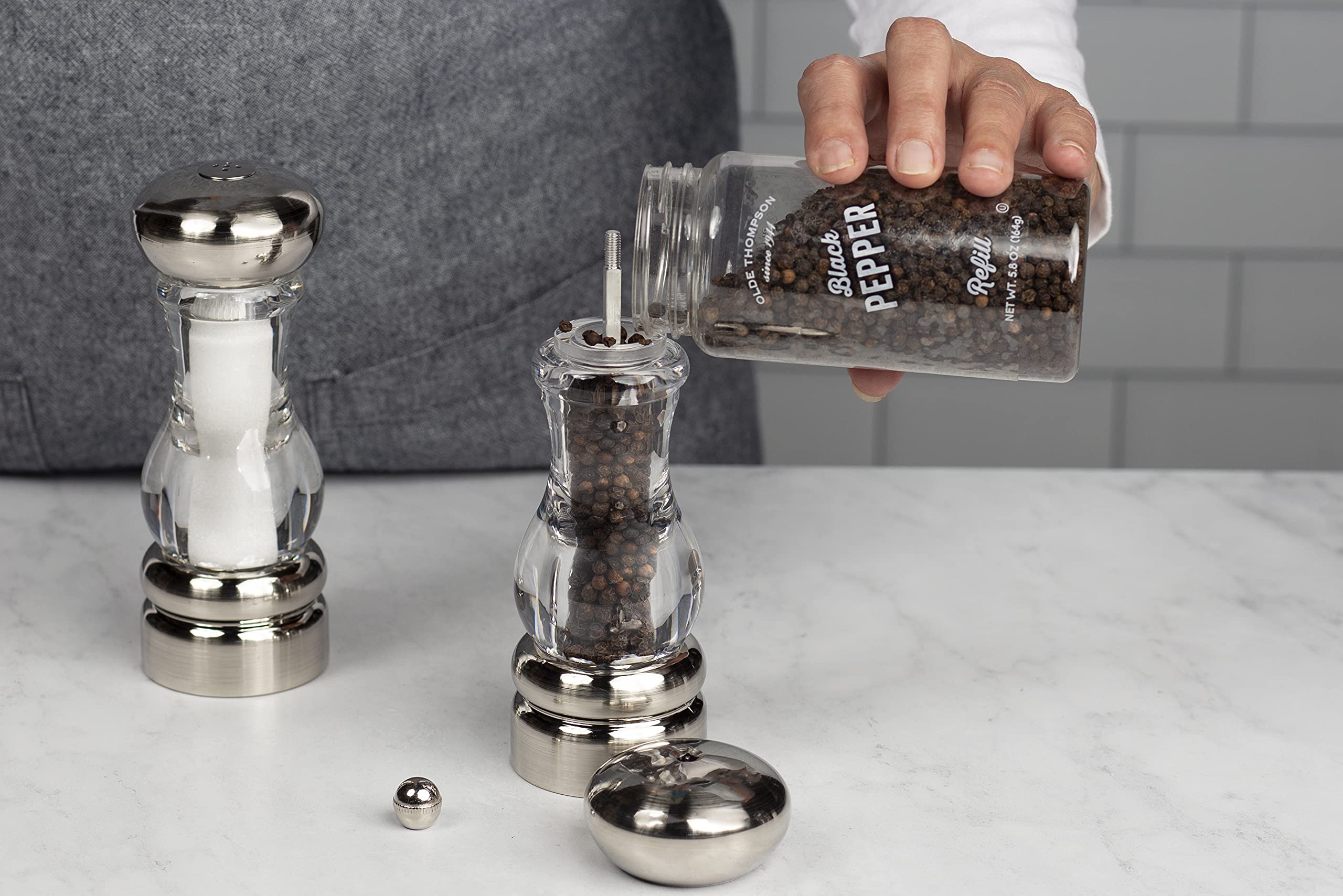 Olde Thompson Del Norte Peppermill and Salt Shaker Set