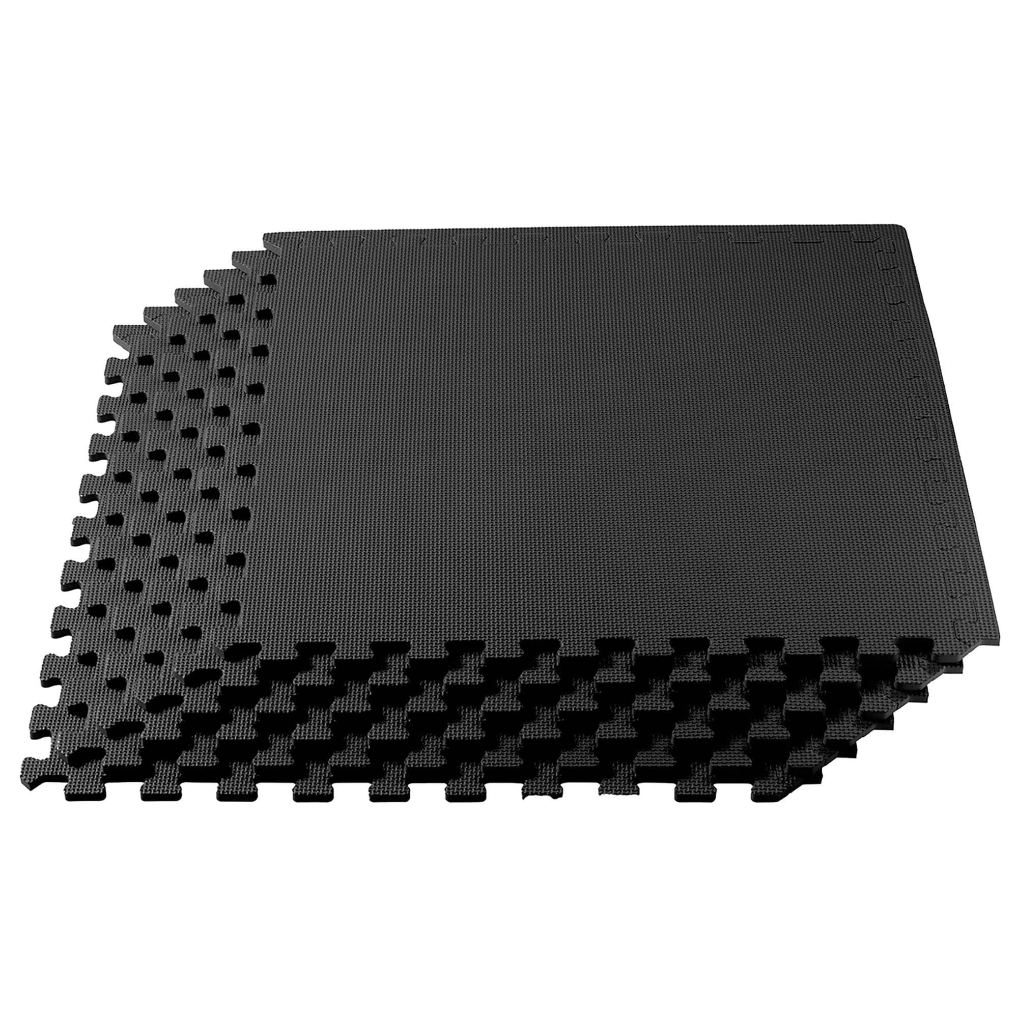 We Sell Mats 1/2 Inch Thickness Multipurpose EVA Foam Floor Tiles, Interlocking Floor Mat for Indoor Gym and Home Use, 24 in x 24 in, Black