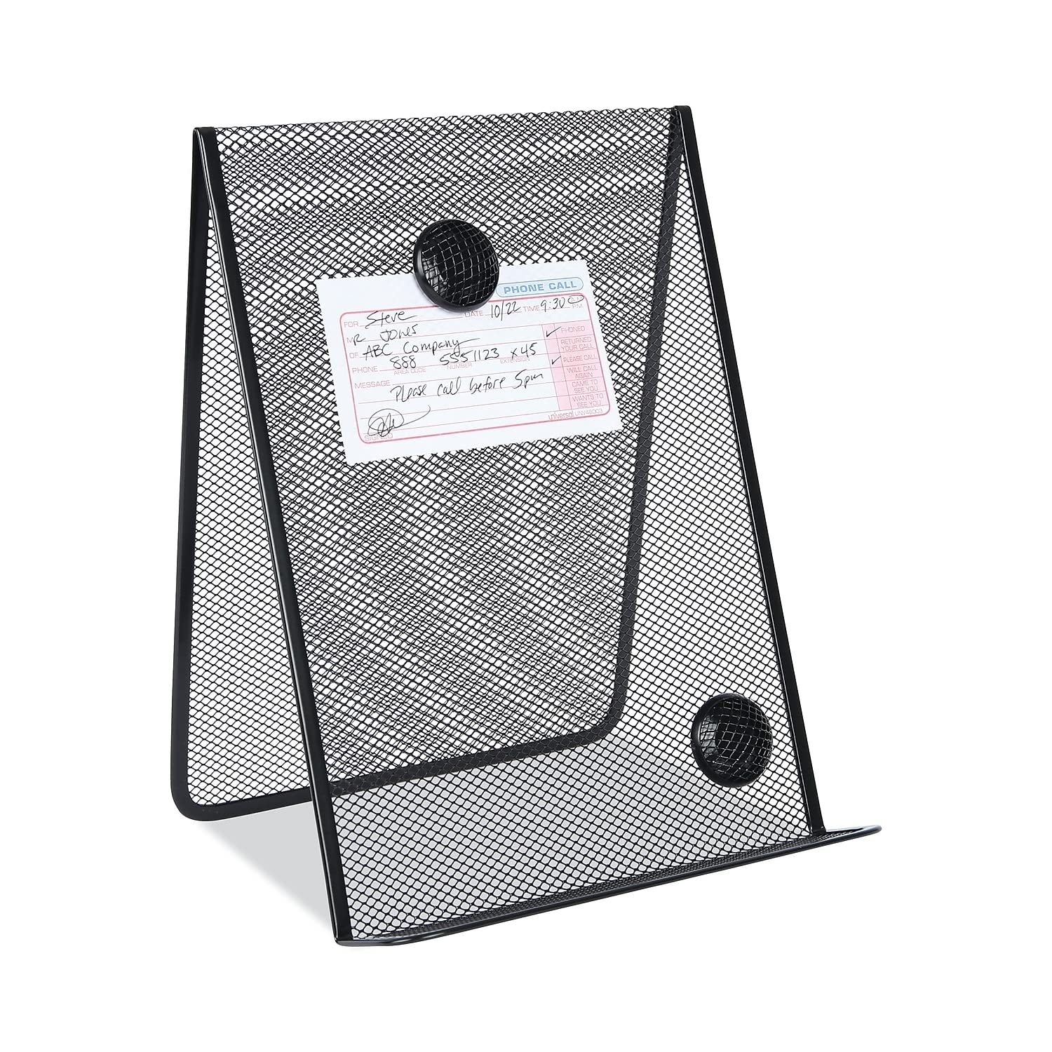 Universal UNV20027 9 in. x 8 in. x 11.63 in. Metal Mesh 35 Sheet Capacity Free Standing Document Holder - Black