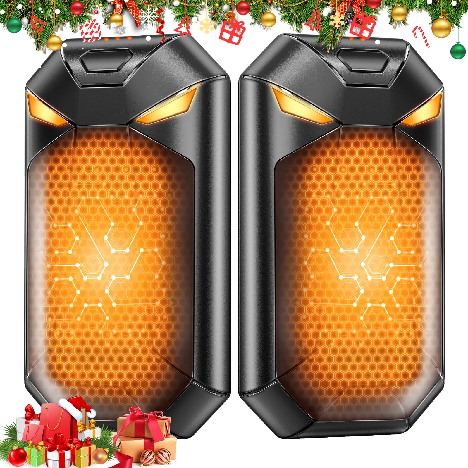 Hand Warmers Rechargeable, 2 Pack 6000mAh Portable Electric Handwarmers with Long Lasting Heating, 3 Levels Heating, Portable Pocket Size for Cold Winter, Raynauds, Golf, Camping, Outdoors