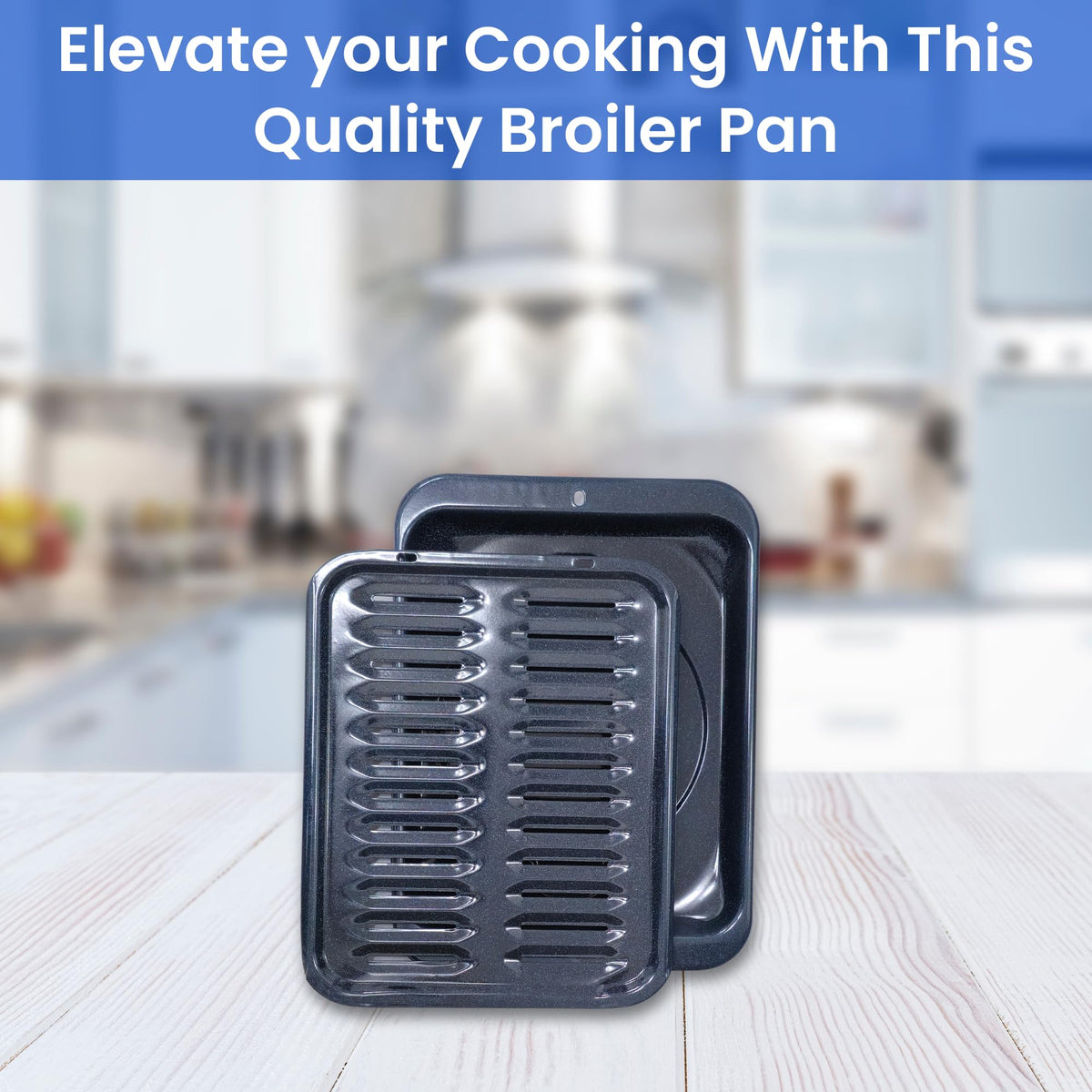Broiler Pan for Oven Nonstick Porcelain Coated - 16.75” x 12.6” GE WB4