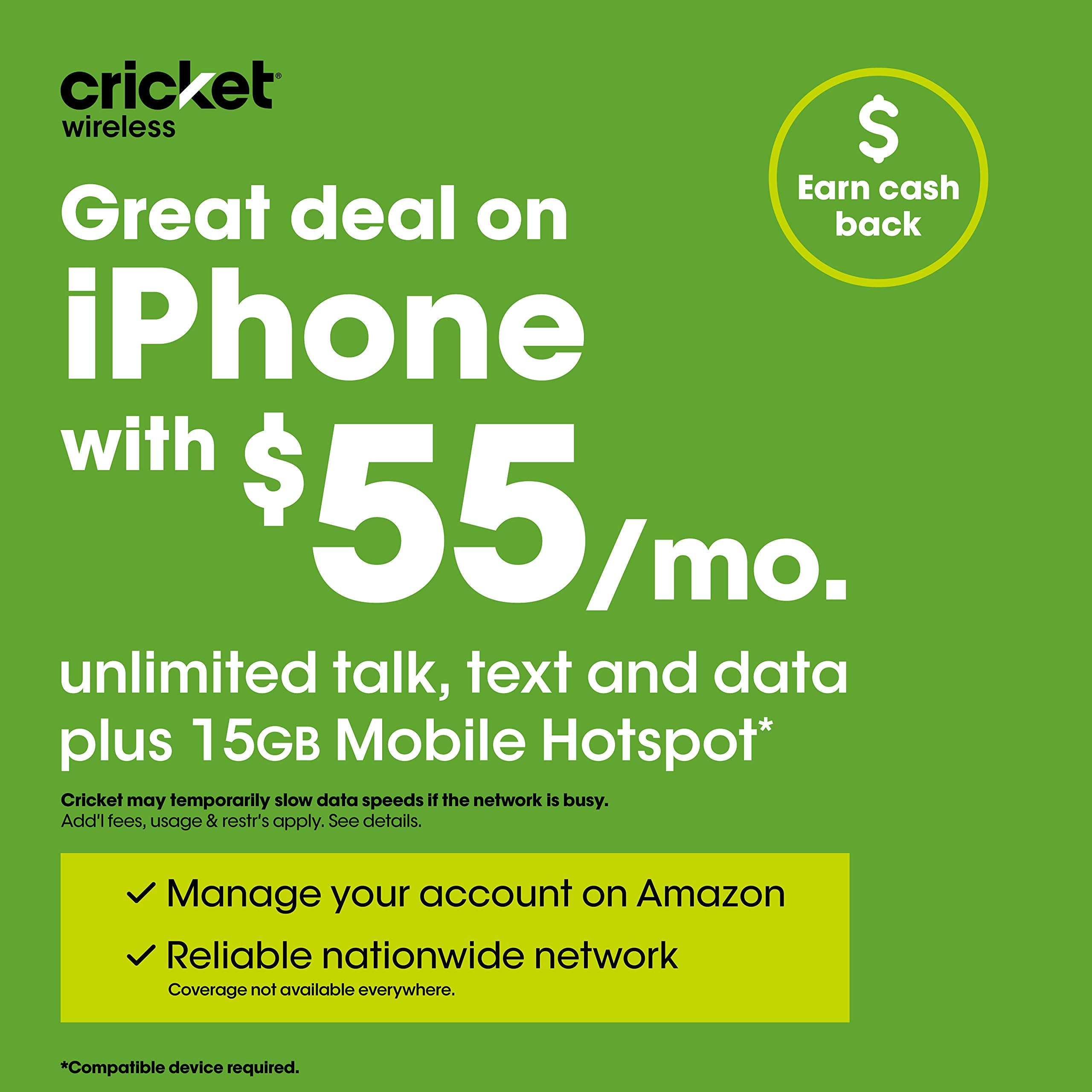 Apple iPhone 11 [64GB, White] + Carrier Subscription [Cricket Wireless]