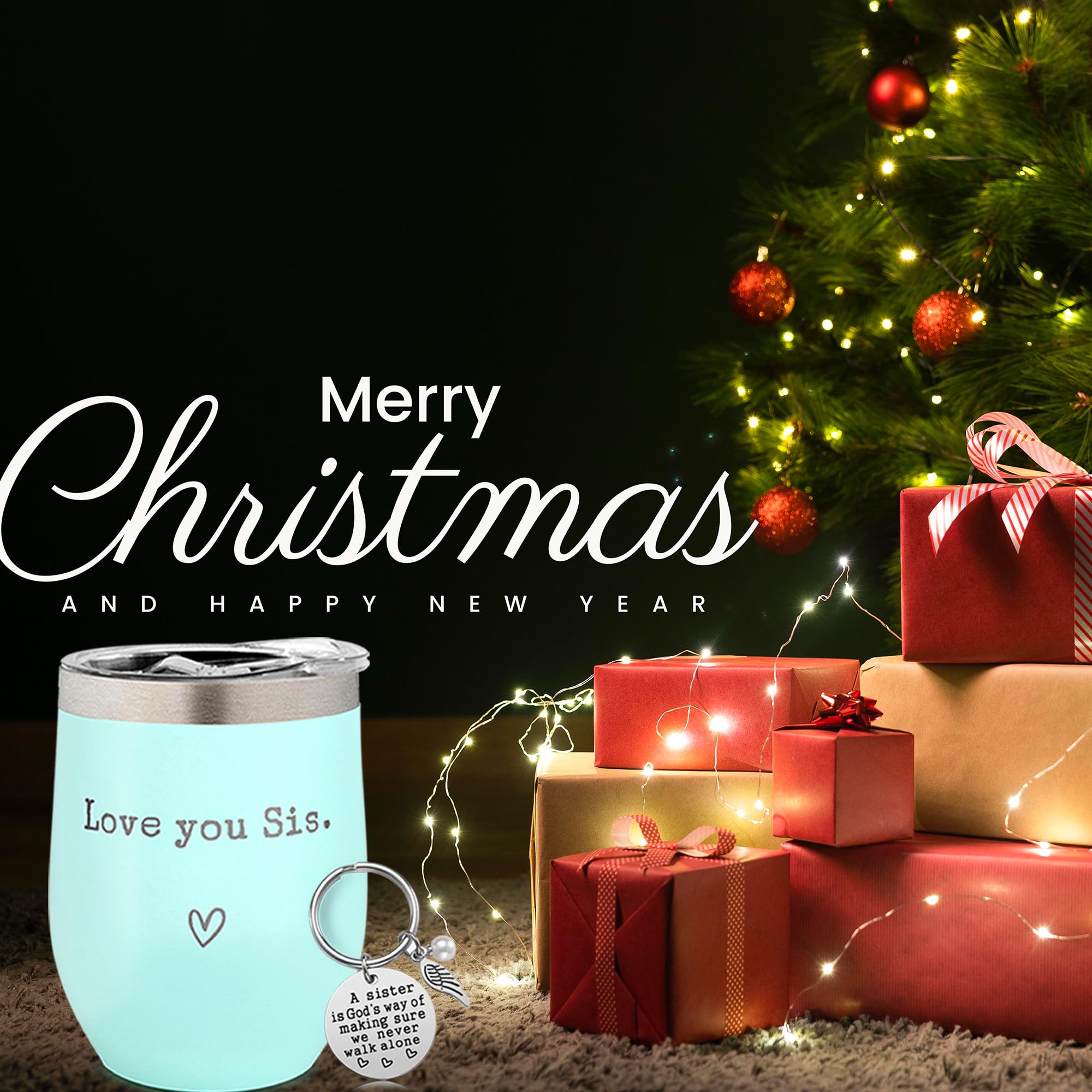 Sister Gifts from Sister - I Love You Sis - Sister Gifts for Birthday - Graduation Gifts Thanksgiving Christmas Gifts for Sister - 12oz Coffee Cup(Mint)