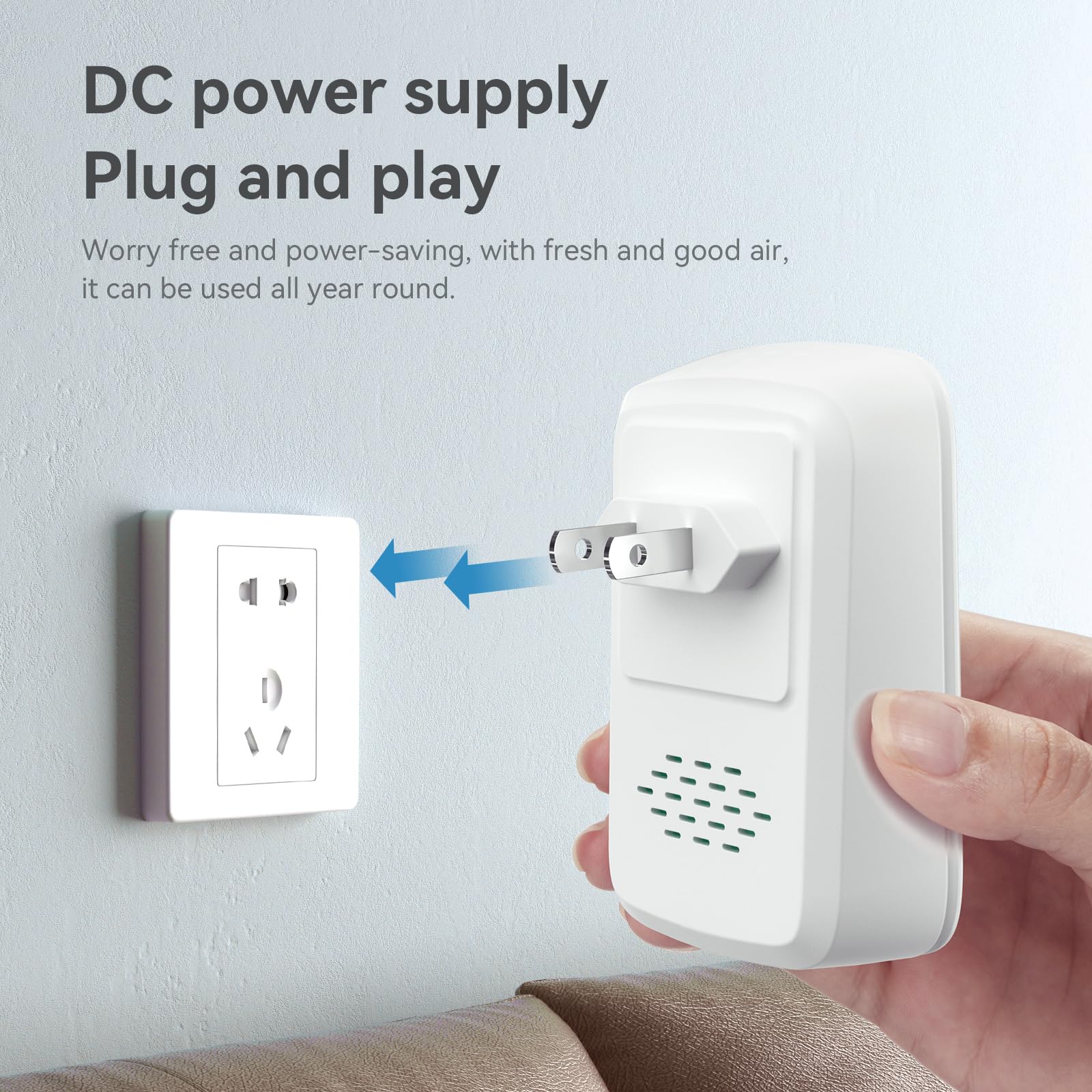 REPBLER Air Ionizers for Home (4 Pack), 99% Odor Eliminator for Pet Odors, Negative Ion Plug in Air Purifiers Ionizer for Home, Bedroom for Bedroom, Kitchen, Office - Dust, Smoke Smell (Grey)