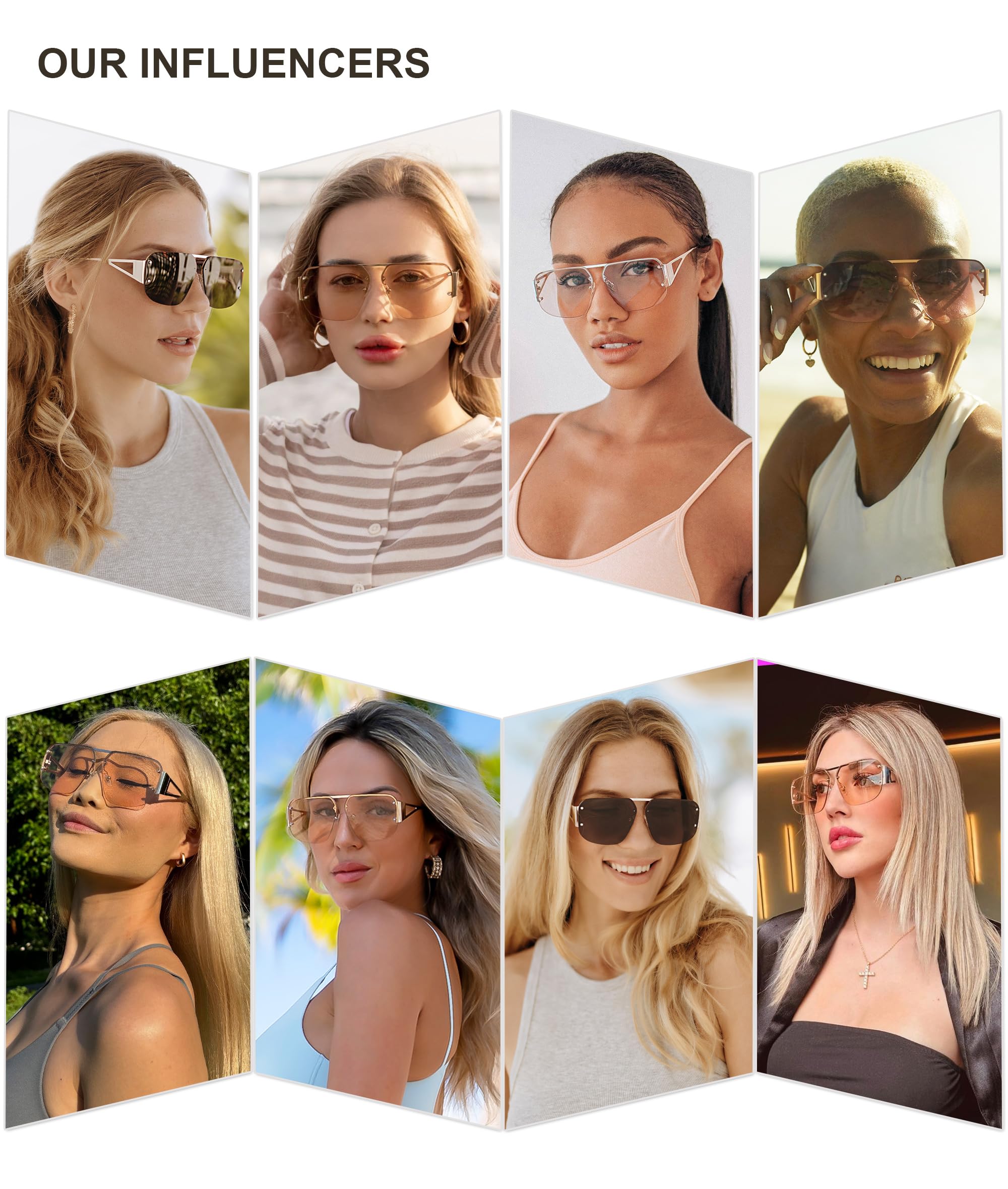 SOJOS Trendy Aviator Sunglasses Mens Womens Retro Metal Rimless Frame Shades Lentes De Sol Para Mujer SJ1192 Brown