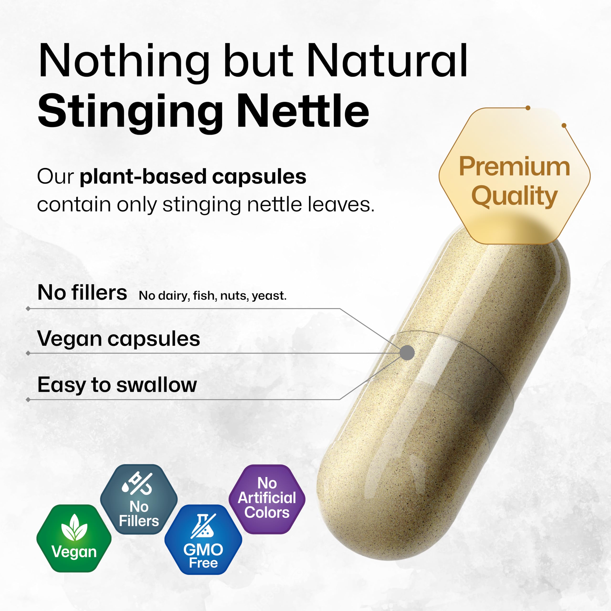 Stinging Nettle Capsules - Natural Urinary Tract & Overall Health Support - Organic Nettle Root Powder (Urtica Dioica) 1200 mg - 100 Vegan Pills - Non GMO