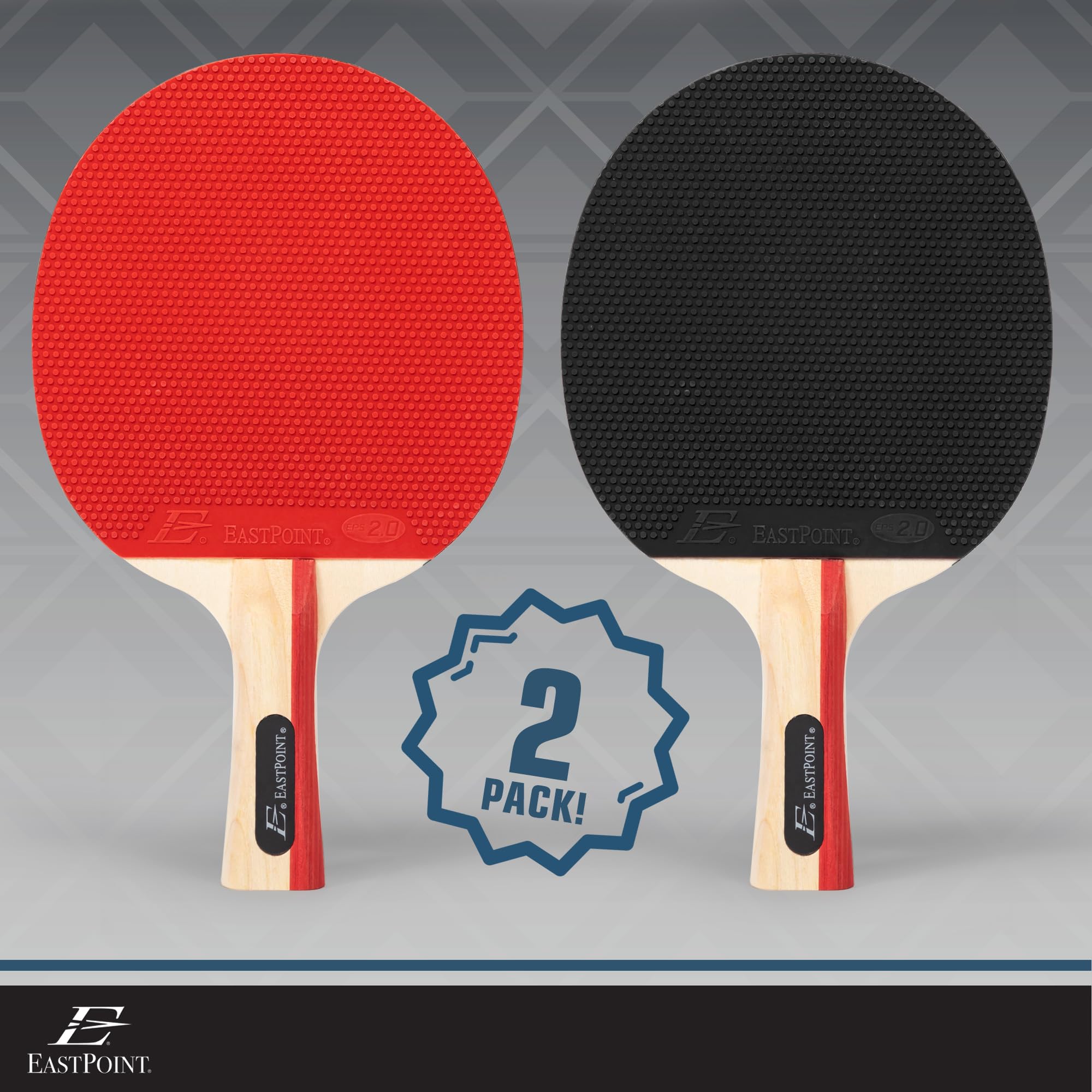 EastPoint Sports 2 Player Table Tennis Paddle Set - Includes 2 Pip-Out Ping Pong Paddles