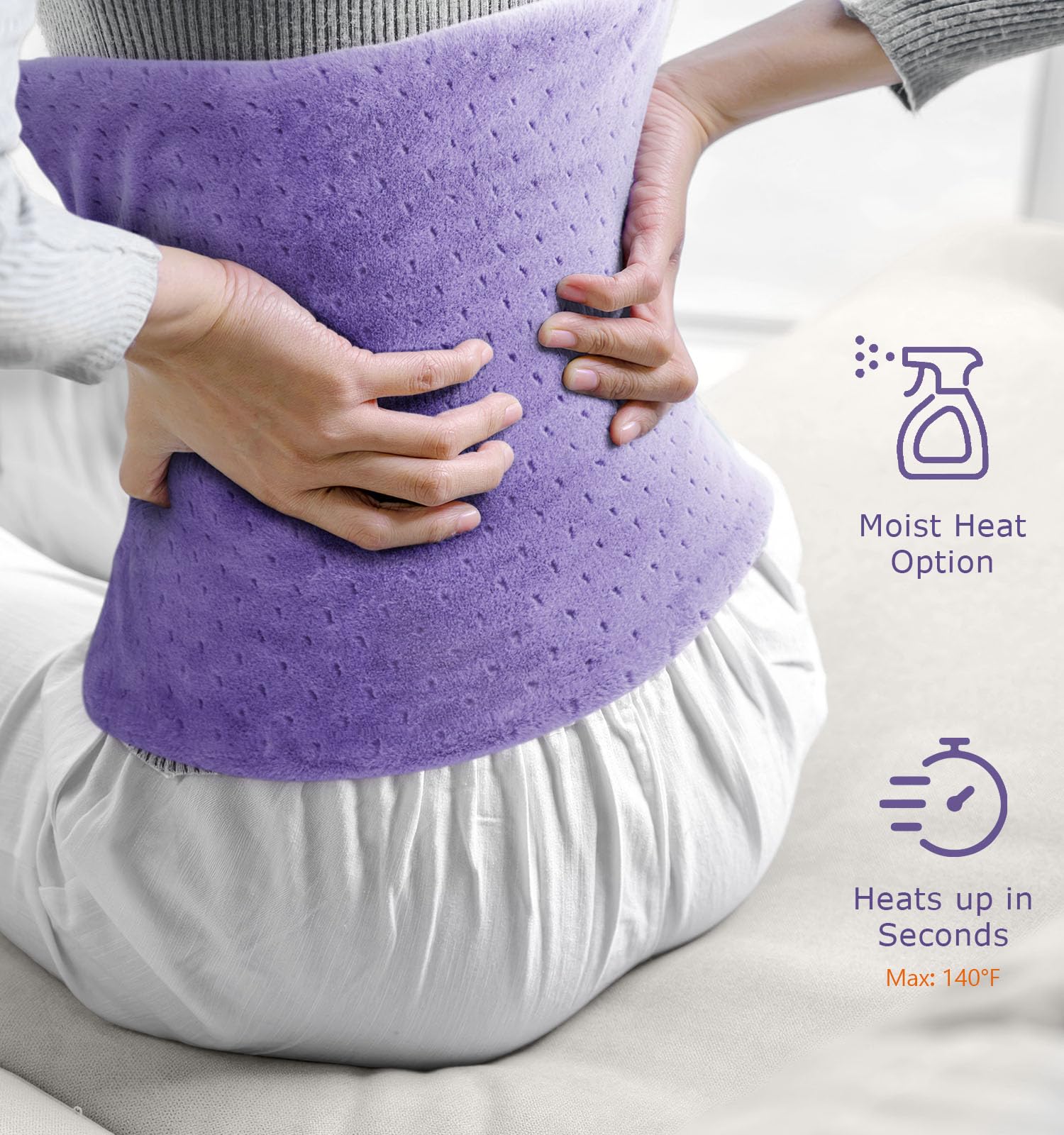 Electric Heating Pad for Back Pain & Cramps - Gifts for Women, Men, Mom, Dad, Christmas, Mothers Day, Fathers Day - Soft Machine Wash Fabric, Auto Shut Off, Moist Heat for Neck, Shoulder, Knee, Leg