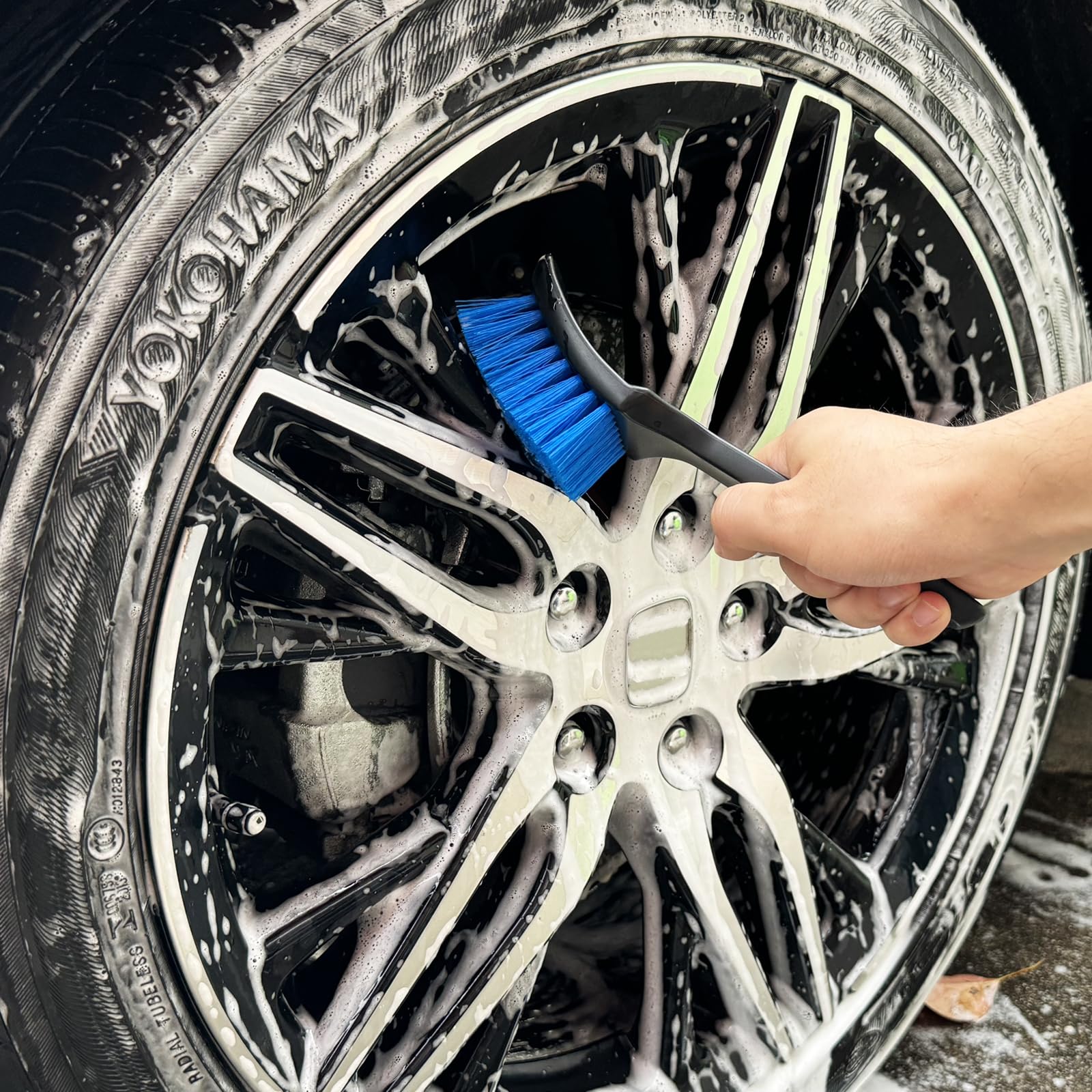 NIKCOSMK Wheel Brush, Wheel & Rim Cleaner Brush, Tire Brush, Wheel Cleaning Brush, Bendable & Durable Car Wheel Brush Set, Car Detailing Brushes, Wheel Brushes for Cleaning Wheels