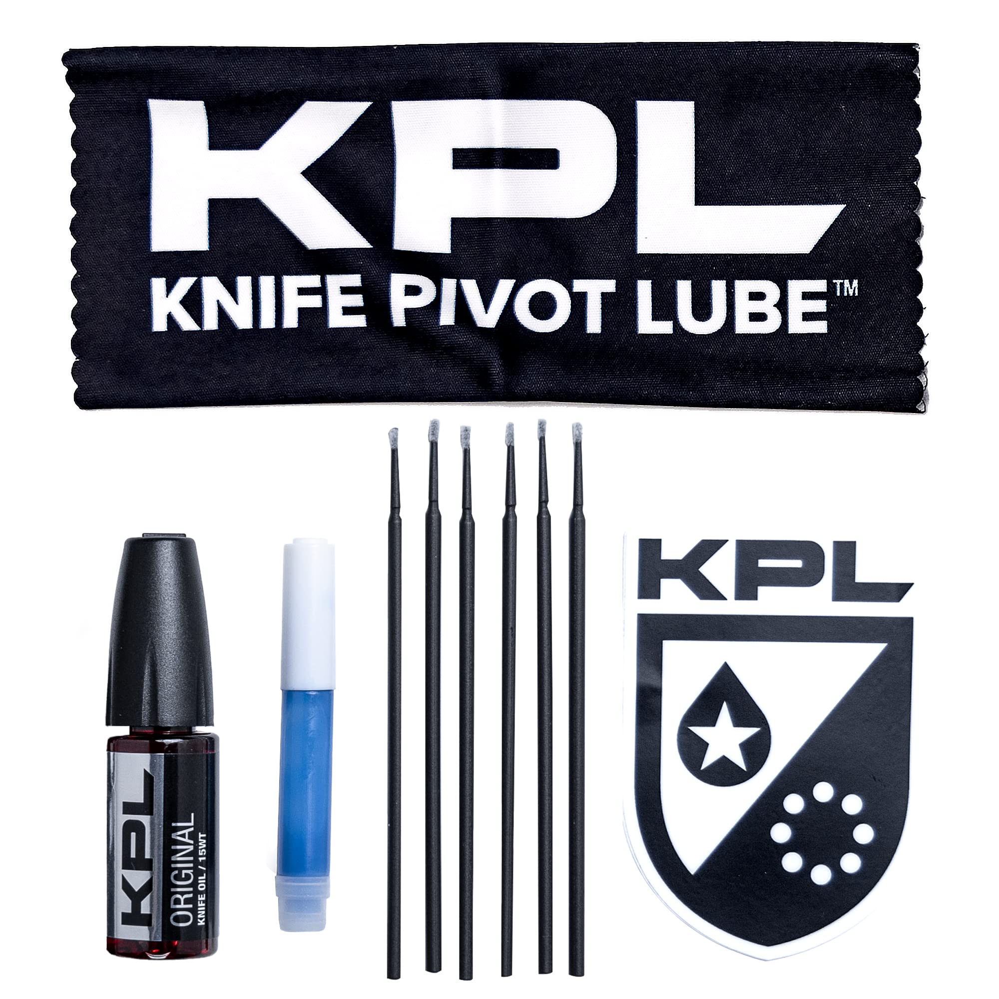 KNIFE PIVOT LUBE KPL Original Knife Care & Maintenance Kit Bundle for Blades Knife Pivot Lube Heavy,Pocket Knife Lubricant, Knife Honing Oil Knife Oil Lubricant for Blade Care, 10ml Oil Bottle