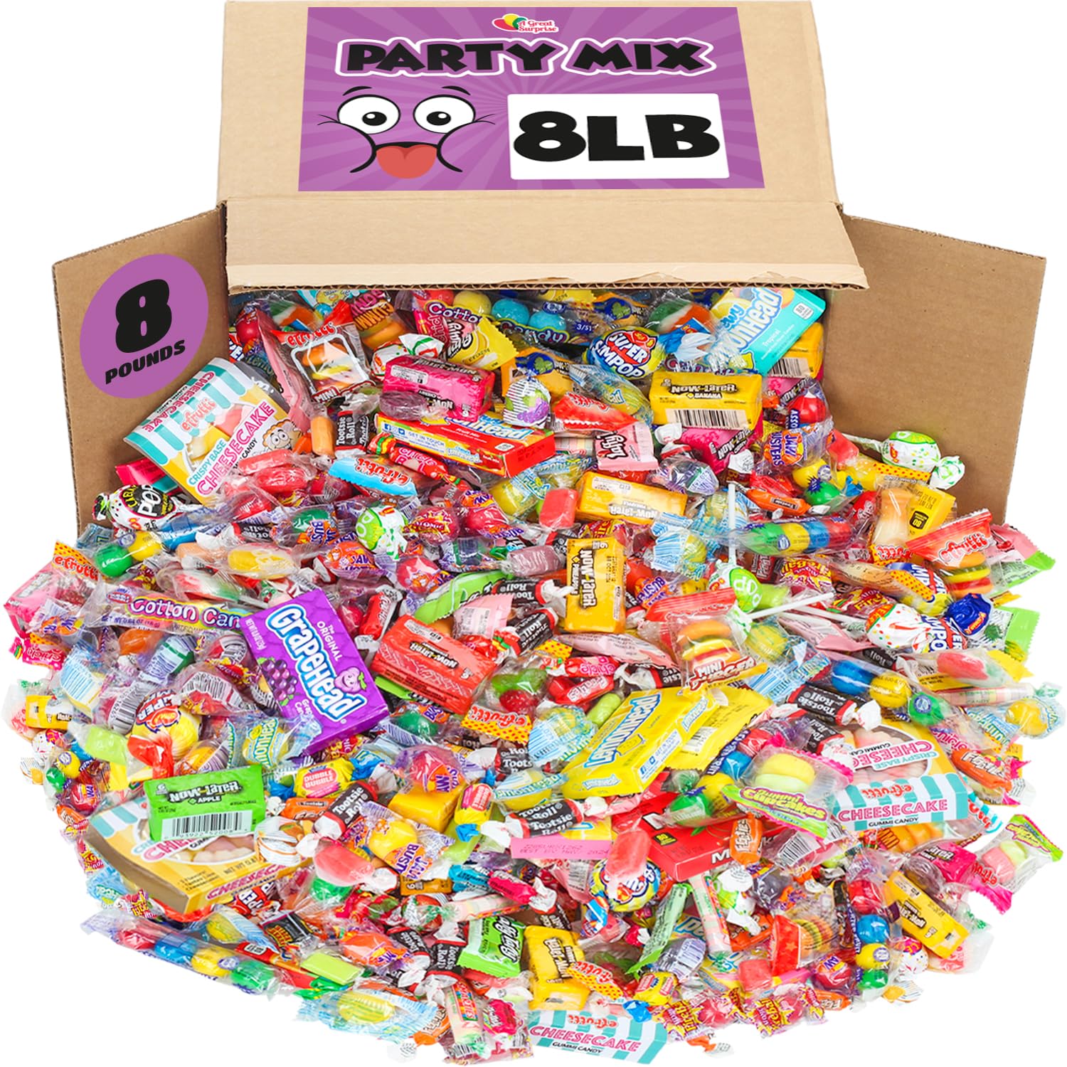 Christmas Big Bulk Candy - 8 Pounds - Parade Holiday Individually Wrapped Candies - Big Bulk Candies - Piñata Filler Stuffers - Assorted Variety Candy for Offices, Schools, Candy Party Favors, Claw Machines, Carnivals