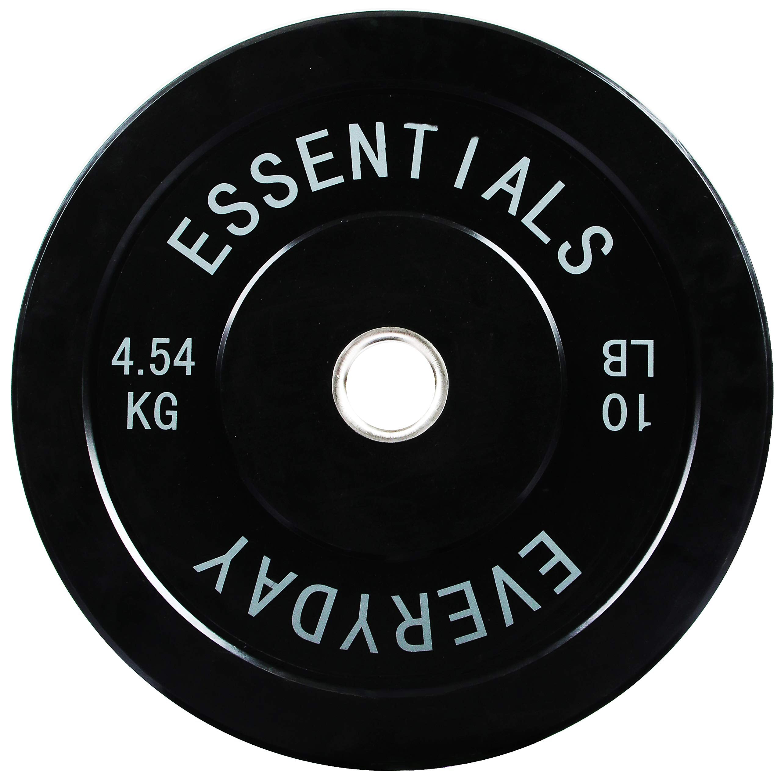 Signature Fitness Everyday Essentials Color Coded Olympic Bumper Plate Weight Plate w Steel Hub, Single, Black (NEWEE)