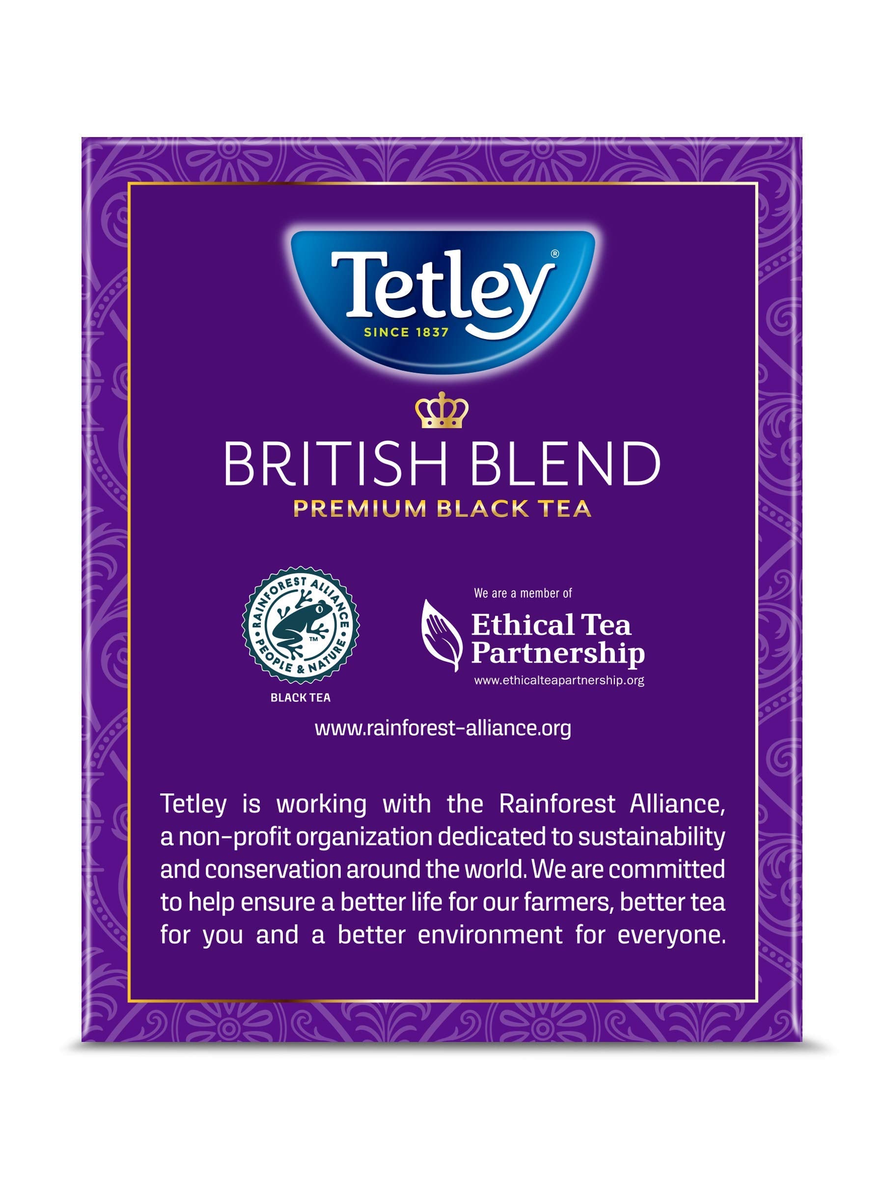 Tetley British Blend Premium Black Tea, 320 Tea Bags, Rainforest Alliance Certified