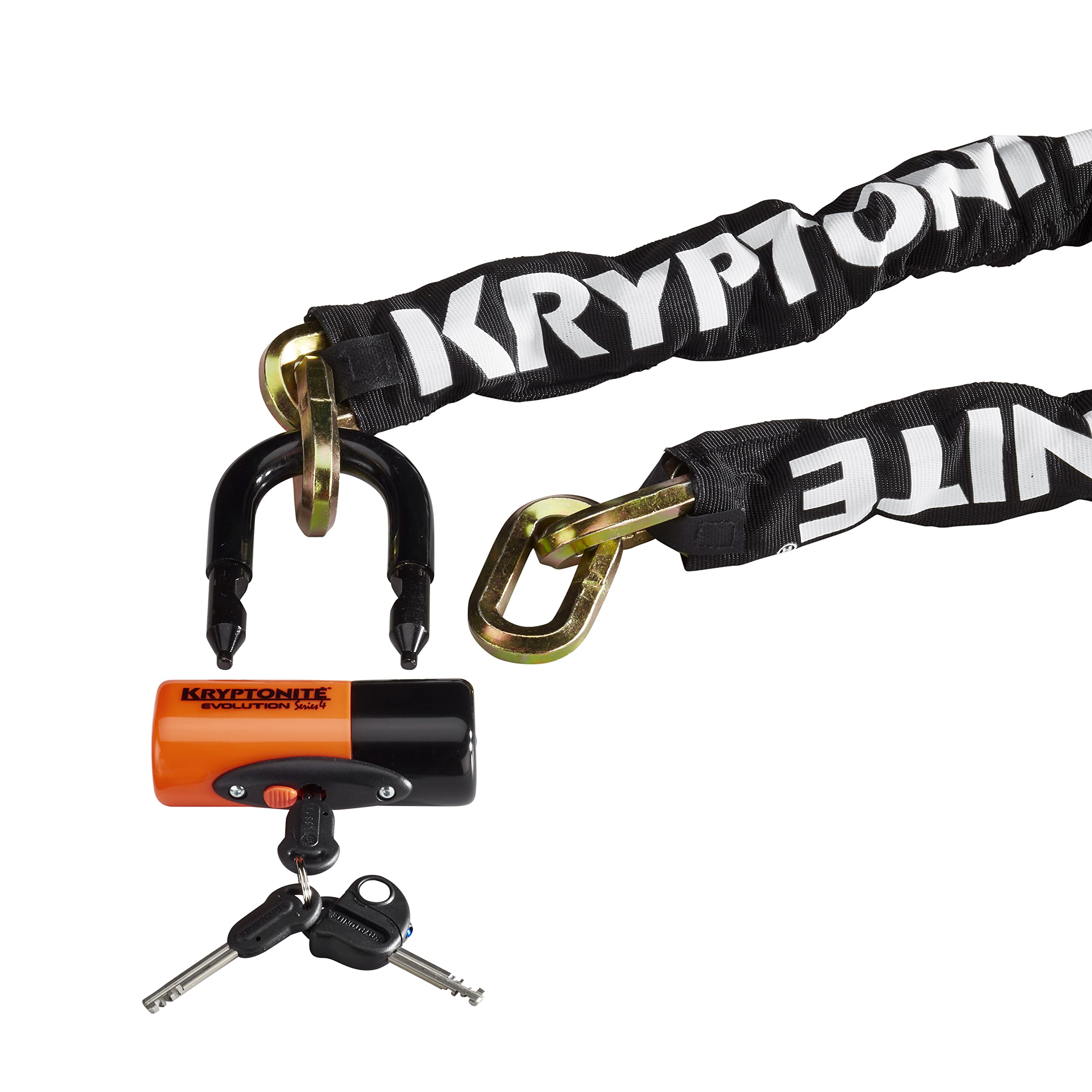 Kryptonite New York 1210 Bike Chain Lock, 3.25 Feet Long Heavy Duty Anti-Theft Sold Secure Gold Bicycle Chain Lock with Evolution Disc Lock and Keys for Ultimate Security E-Bike, Motorcycle, Scooter