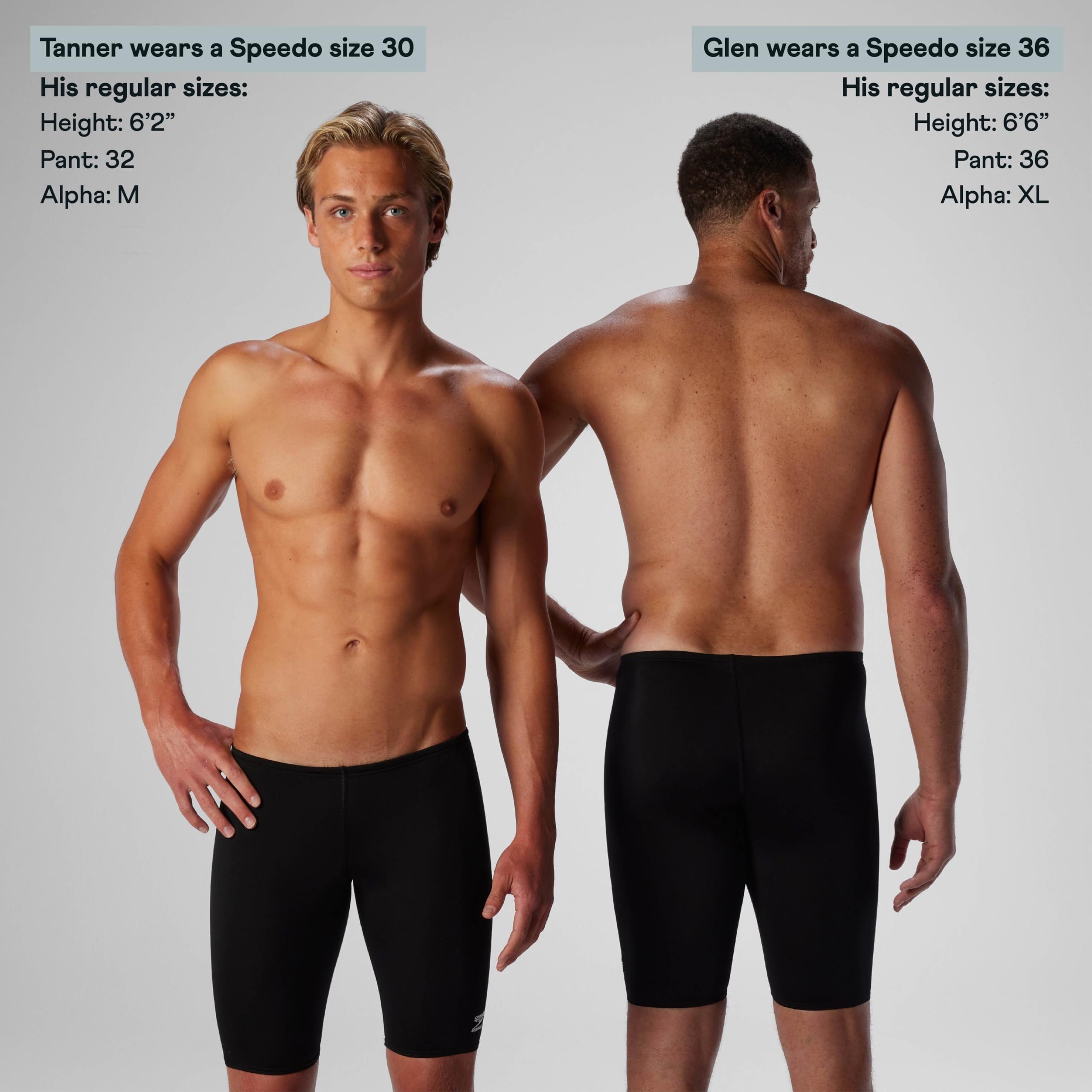 Speedo mens Swimsuit Endurance+ Solid Usa Adult athletic swim jammers, Speedo Black, 34 US