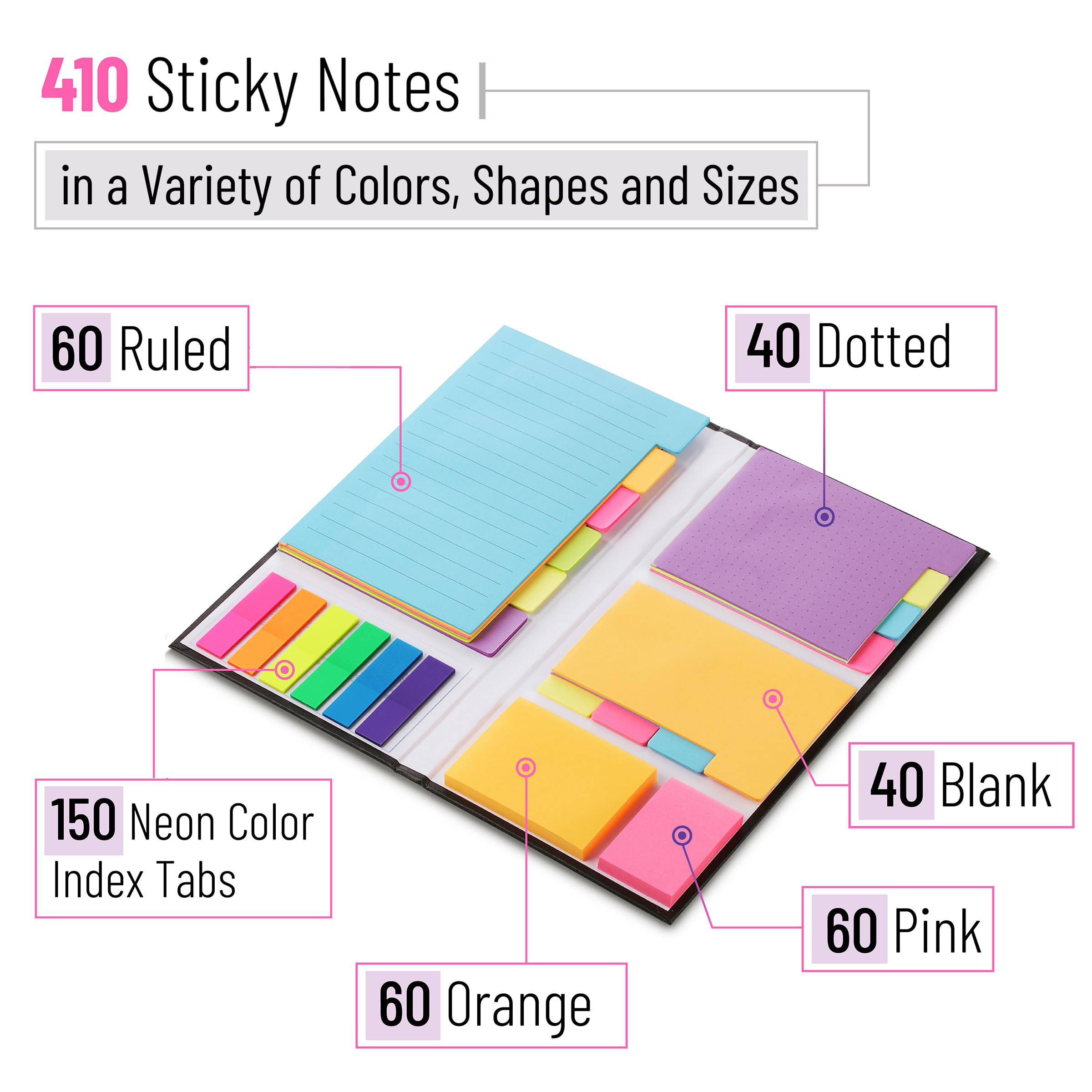 Mr. Pen- Bible Sticky Notes Set, 410 Pack, School, Office Supplies, Planner Sticky Note Dividers Tabs, Book Notes