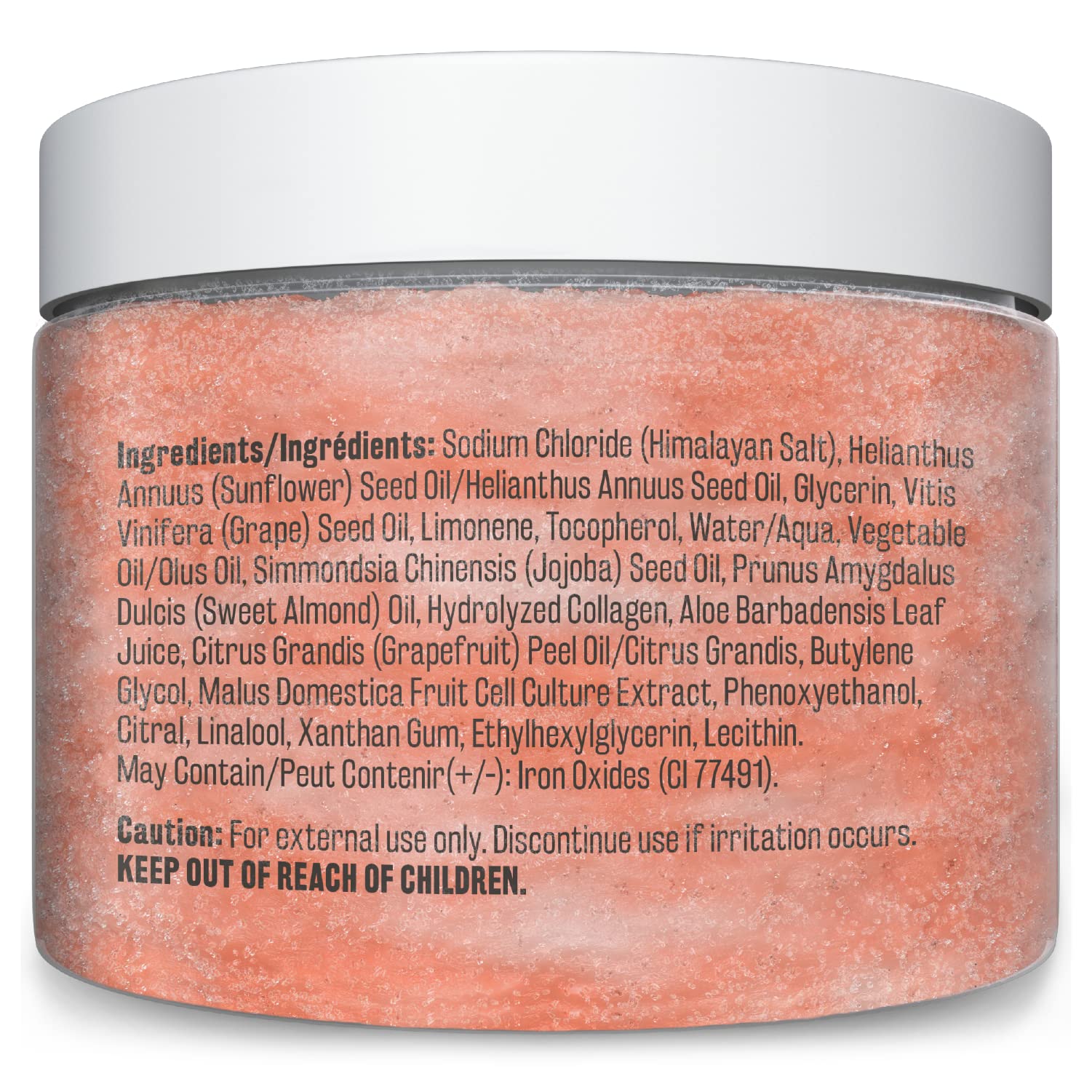 Himalayan Salt Scrub Face Foot & Body Exfoliator Infused with Collagen and Stem Cell Natural Exfoliating Salt Body Scrub for Toning Cellulite Skin Care by M3 Naturals