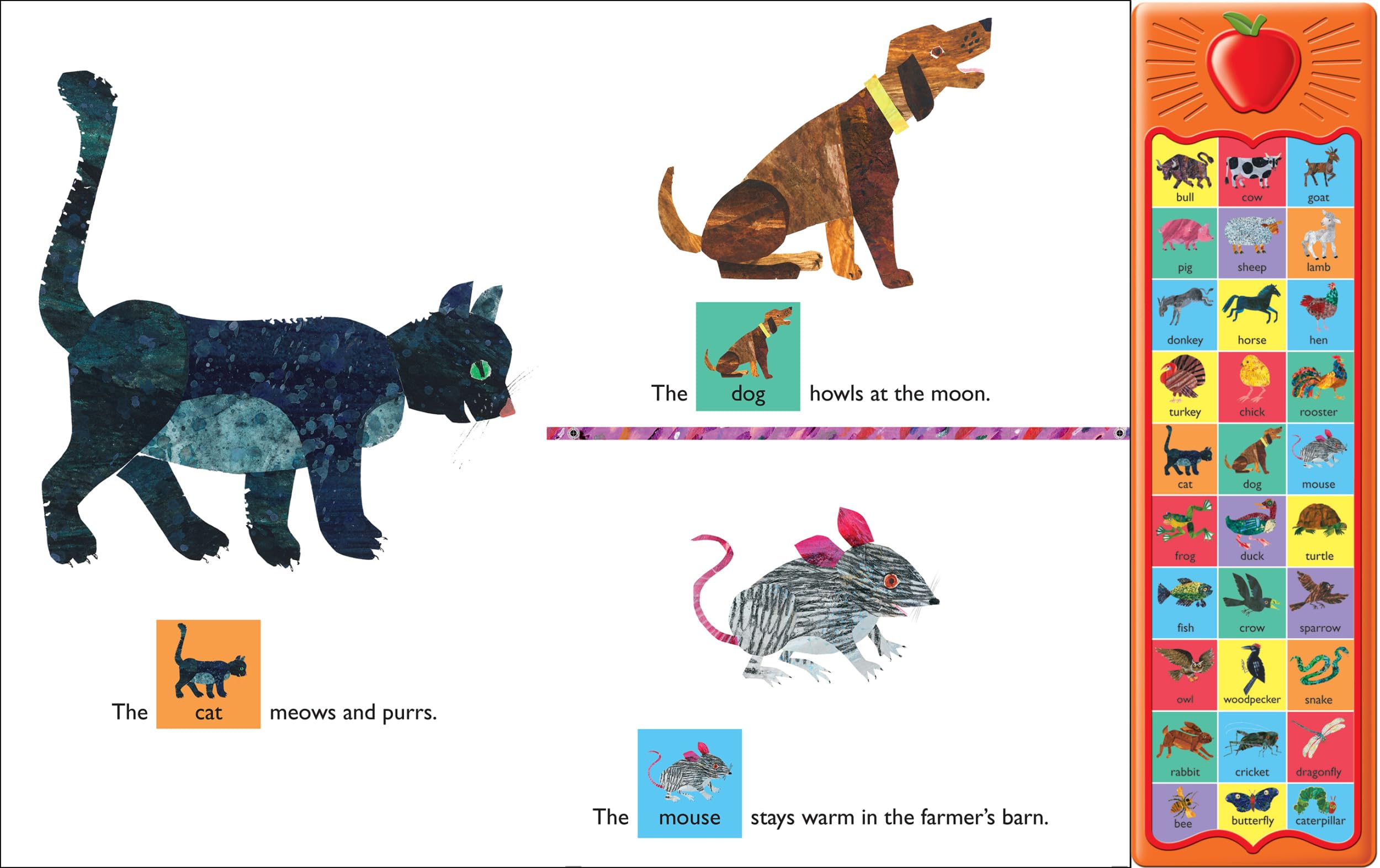 World of Eric Carle, Around the Farm 30-Button Animal Sound Book - Great for First Words - PI Kids