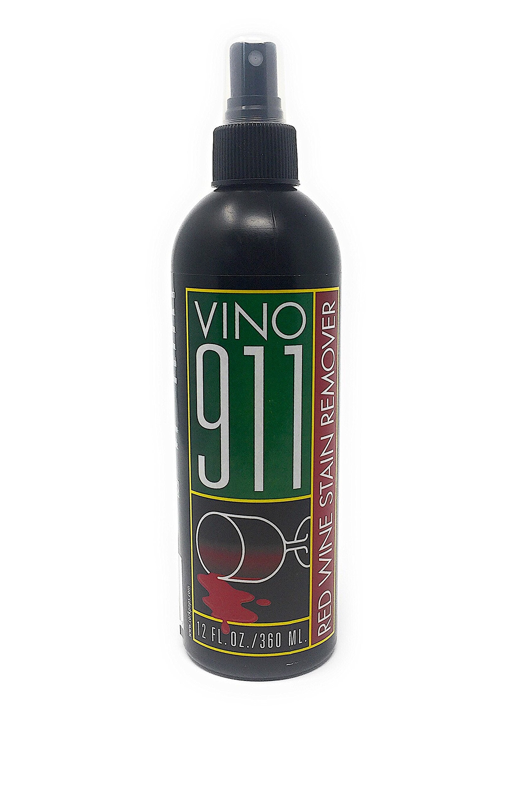Vino 911 Red Wine Stain Remover Stain Cleaner All Natural Non-Flammable Biodegradable Safe on Clothing Linen Carpet (12 fl oz)