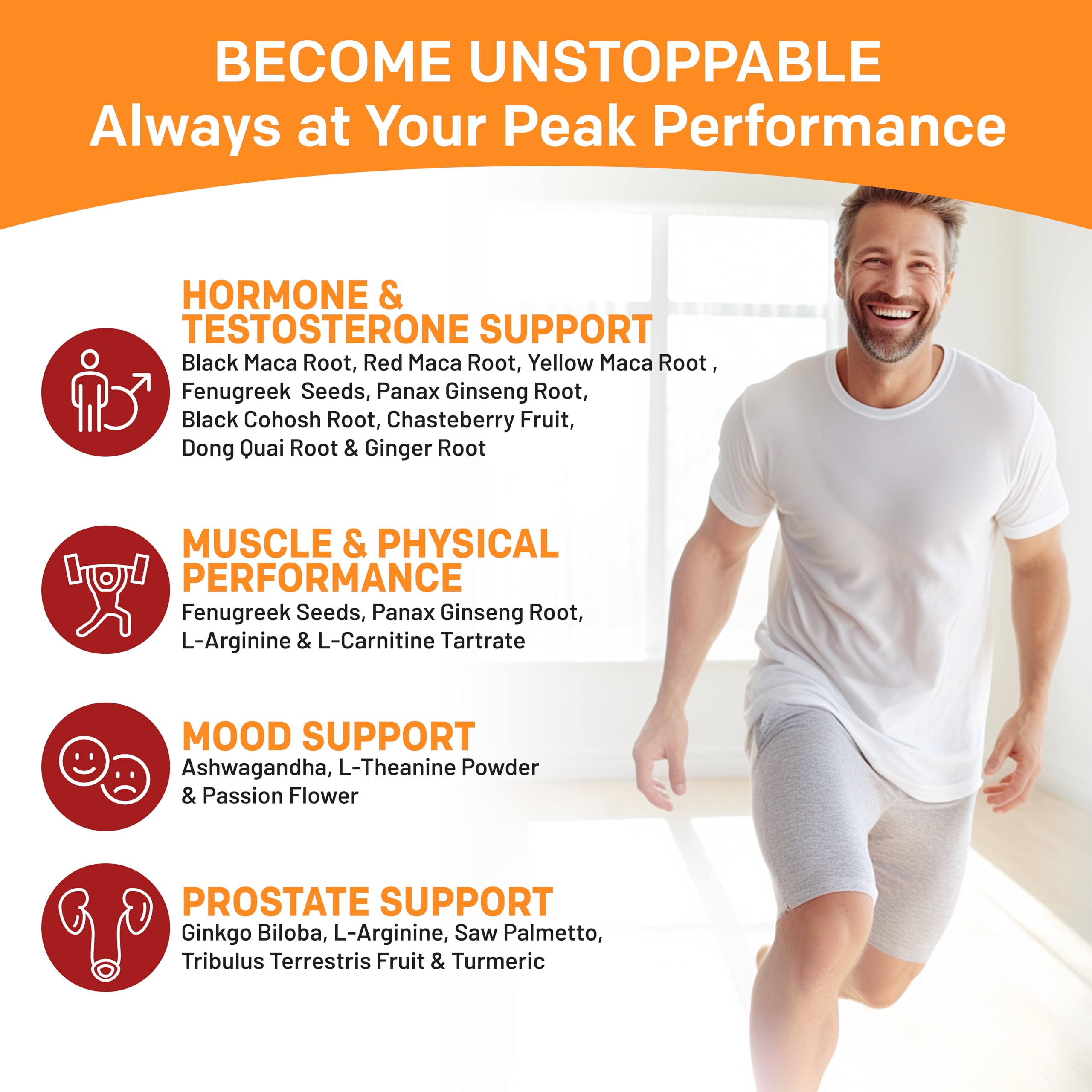 19-in-1 Peruvian Maca Root Capsules - 9125 mg Ashwagandha Supplements with Maca Fenugreek & Ginseng (120 Capsules), Pack of 2