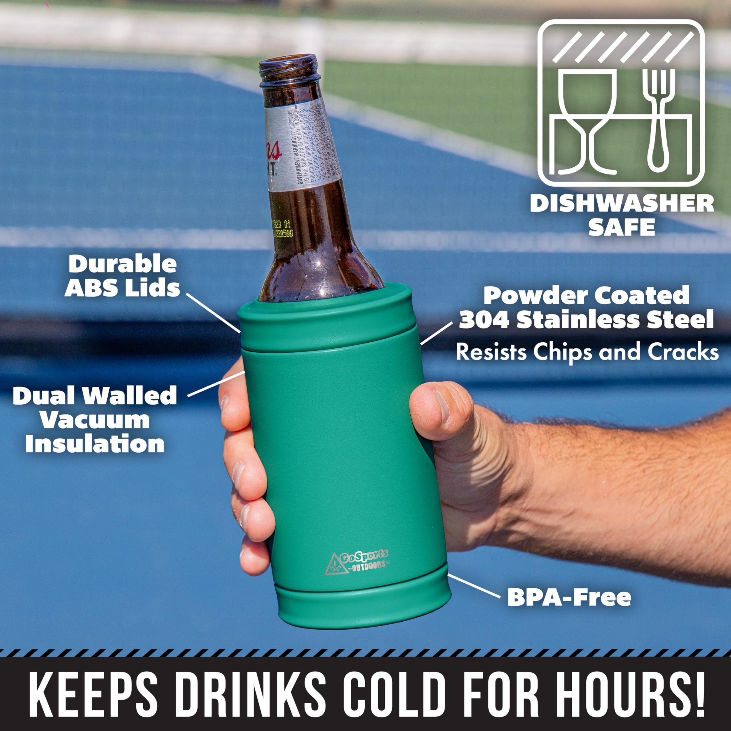 DUALIE 3 in 1 Insulated Can Cooler - Universal Size for 12 oz Cans, Slim Cans, and Bottles - 10+ Colors Available