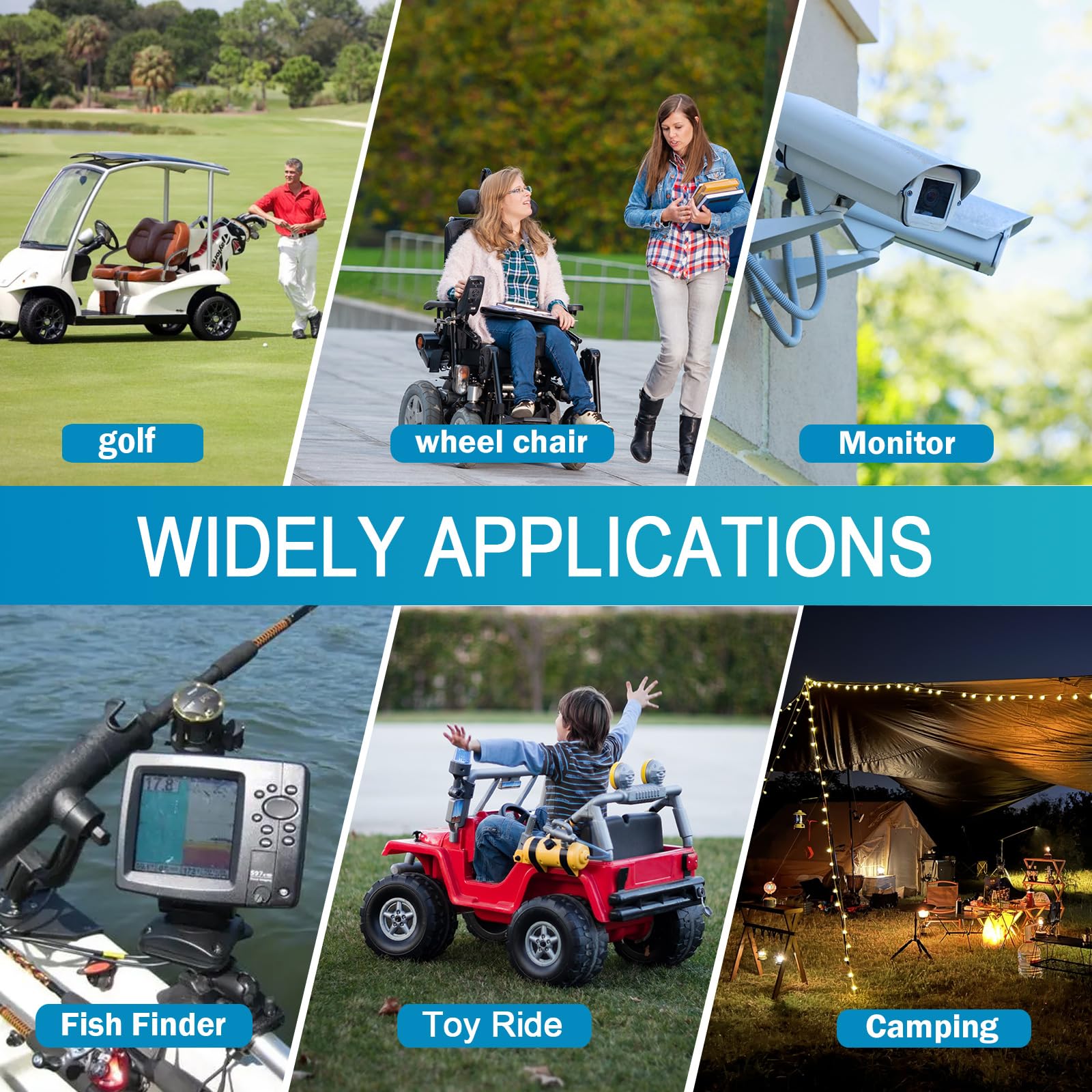 Paoweric 12V 35Ah LiFePO4 Battery with 20A BMS, Max. 256W Power,5000+ Deep Cycles, Mini Lithium Battery for Solar, Kids Scooters, Power Wheelchairs, Fish Finder, Emergency Light, Outdoor Camping