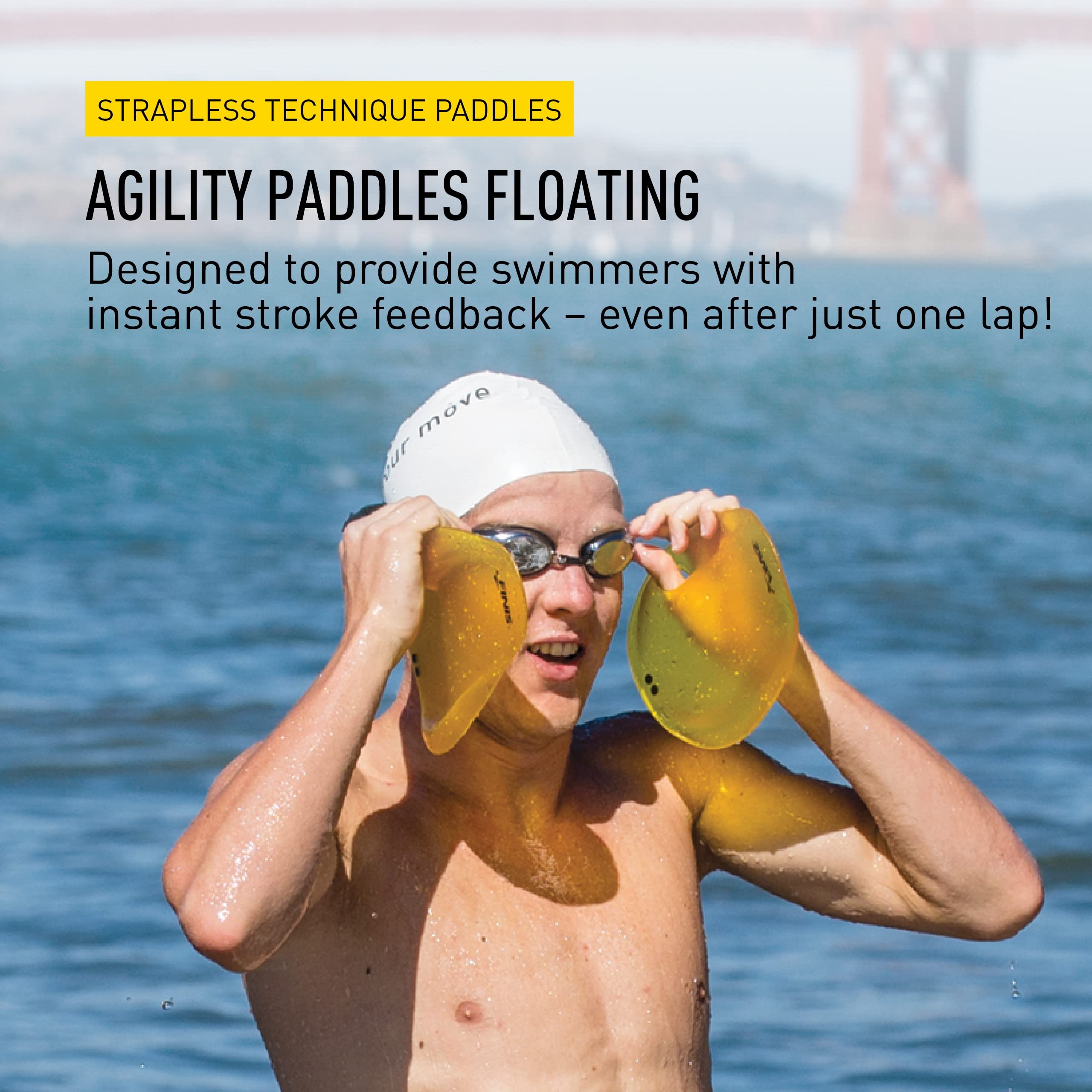 FINIS Agility Paddles Floating - High-Quality Swim Paddles for Lap Swimming - Swim Gear for Beginners to Triathlon Athletes - Pool and Swimming Accessories to Improve Speed and Form - Medium